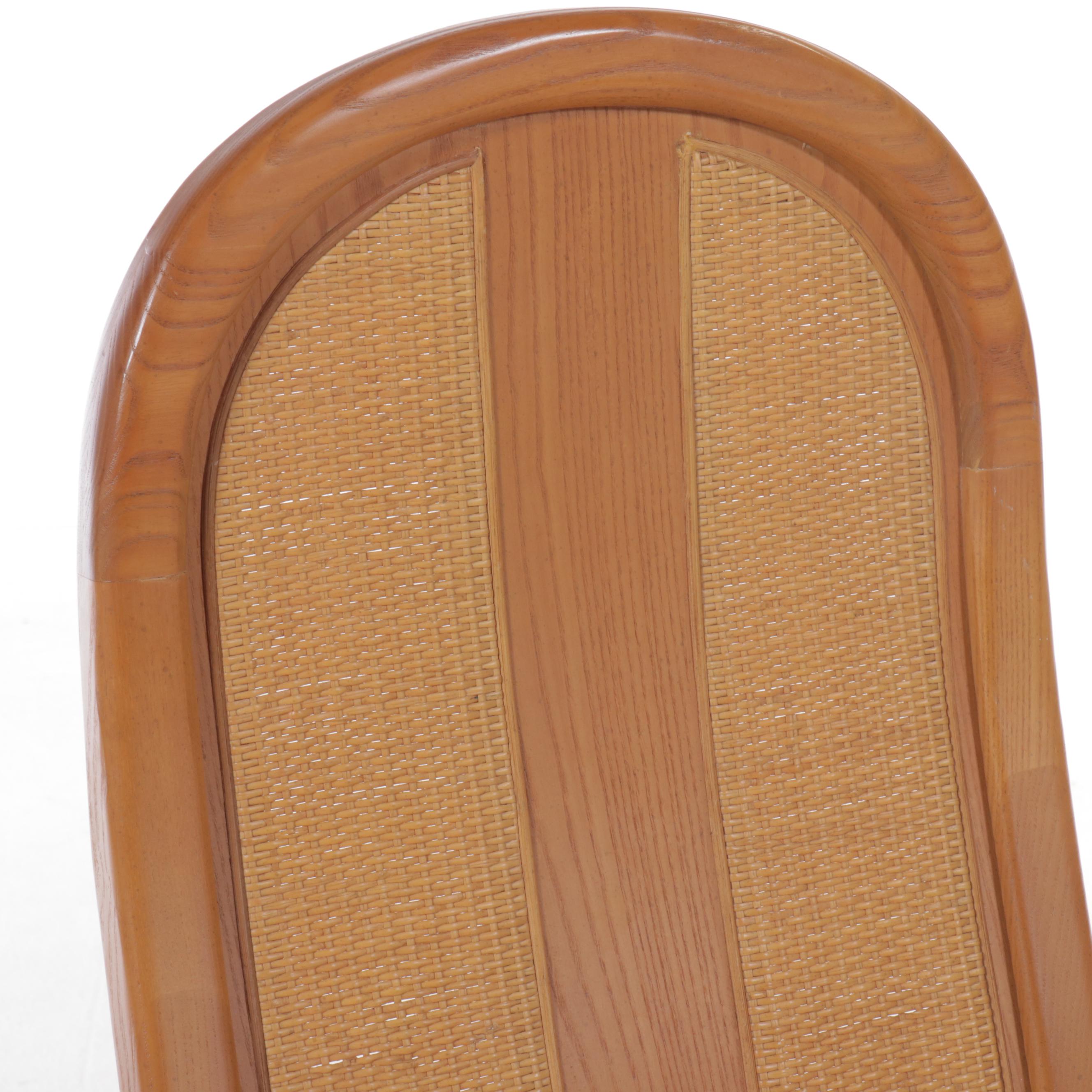 Set of Four Thomasville Furniture Caned Dining Chairs