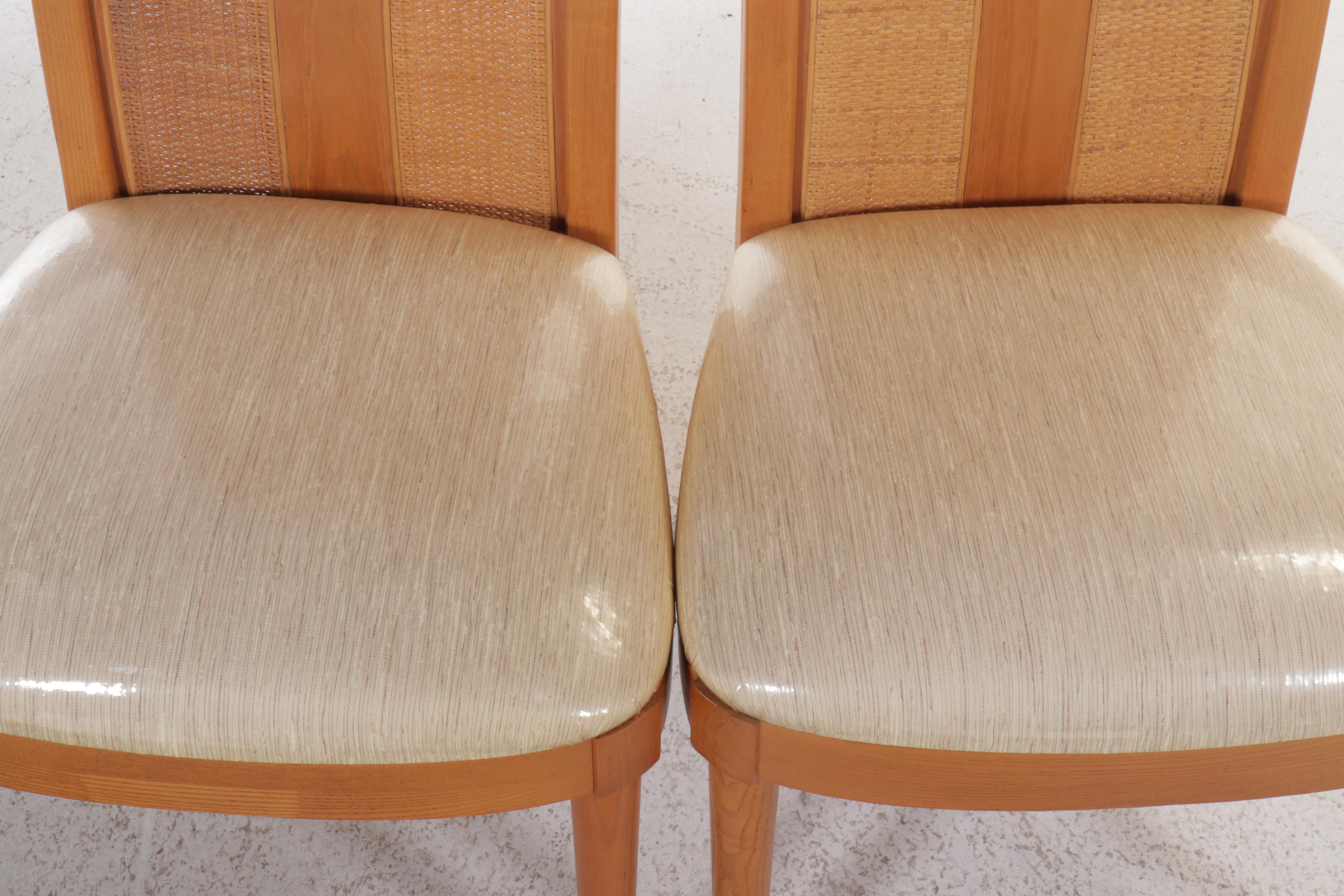 Set of Four Thomasville Furniture Caned Dining Chairs