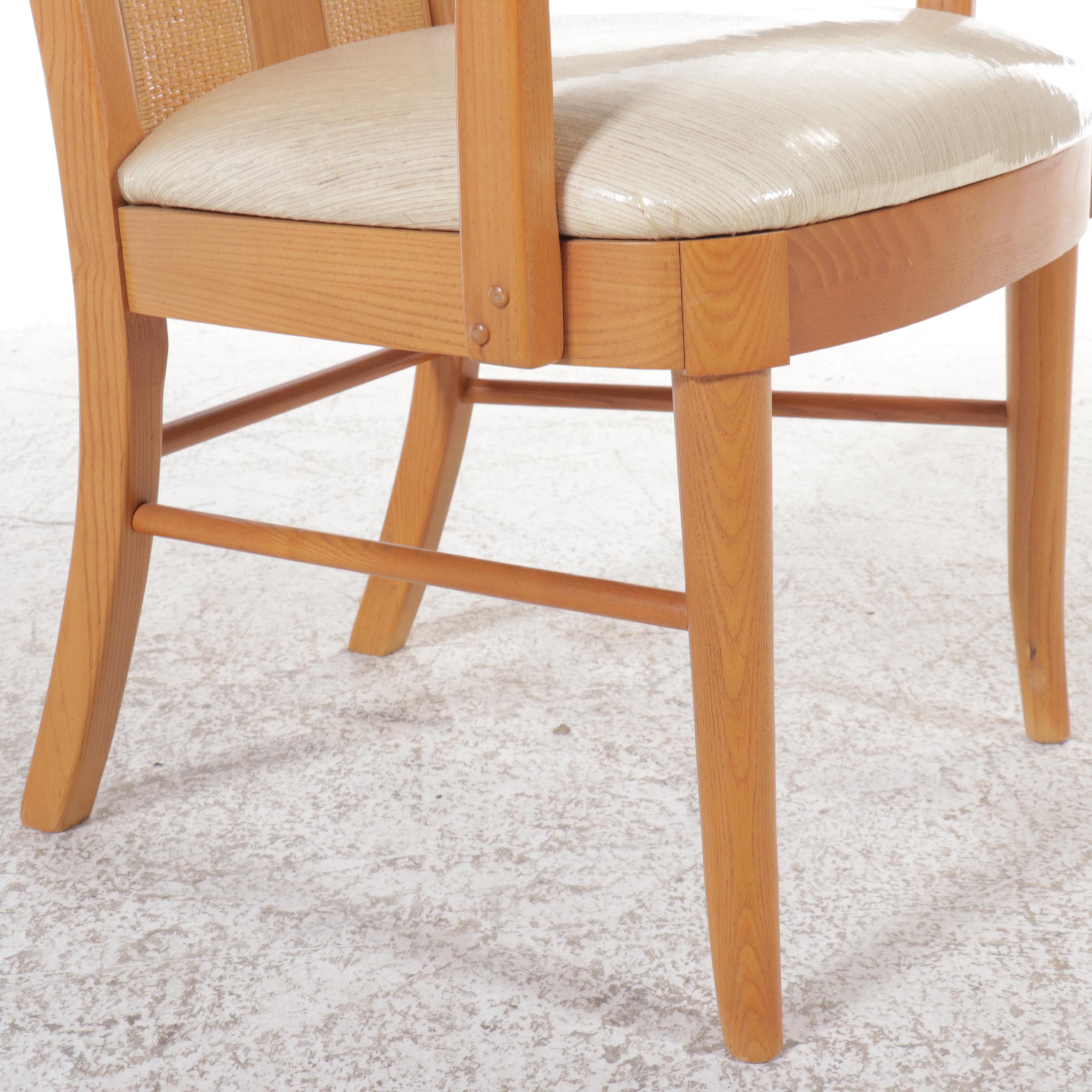 Set of Four Thomasville Furniture Caned Dining Chairs