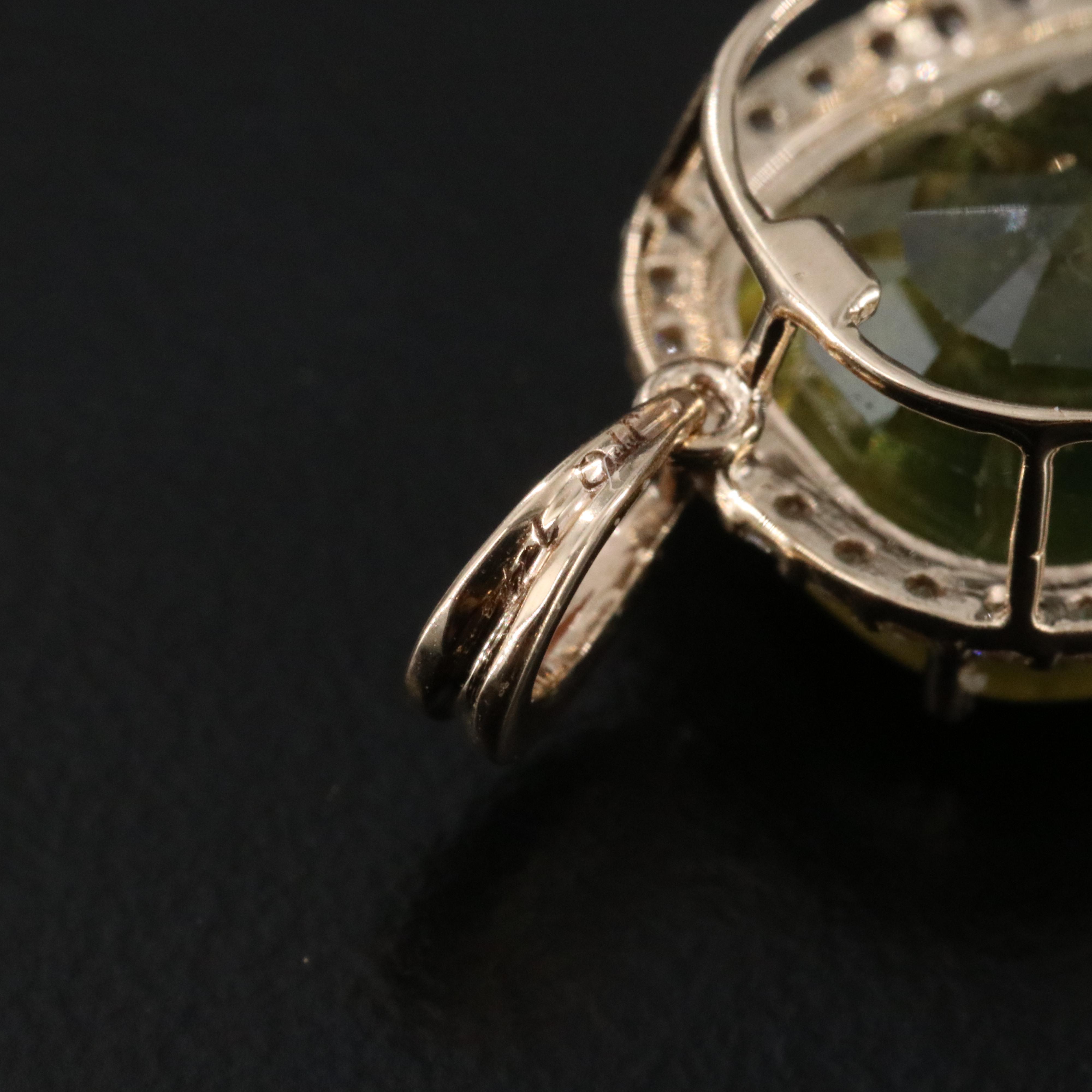 14K 10.64 CT Yellow Sapphire and White Sapphire Pendant