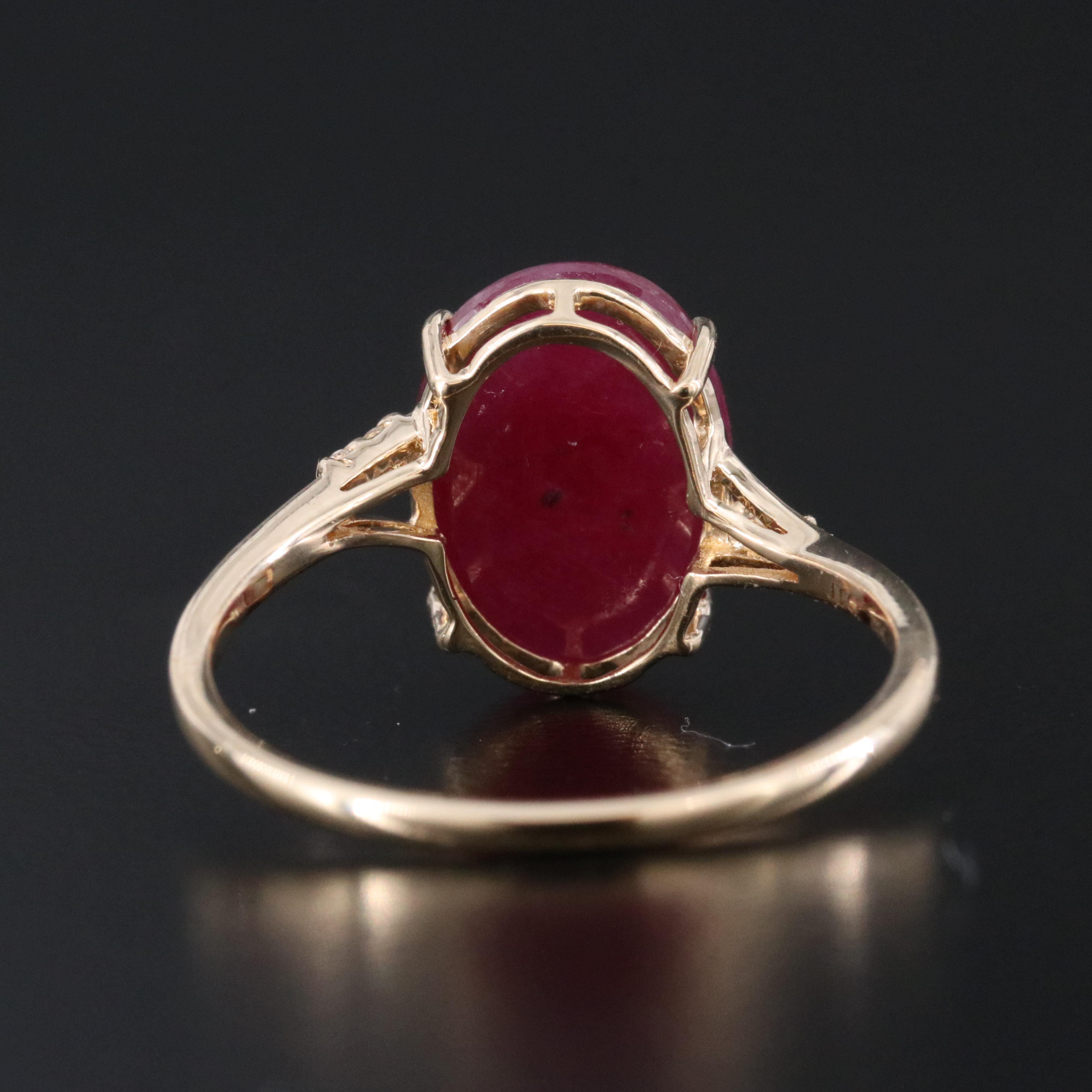 14K Filled Corundum and White Sapphire Ring