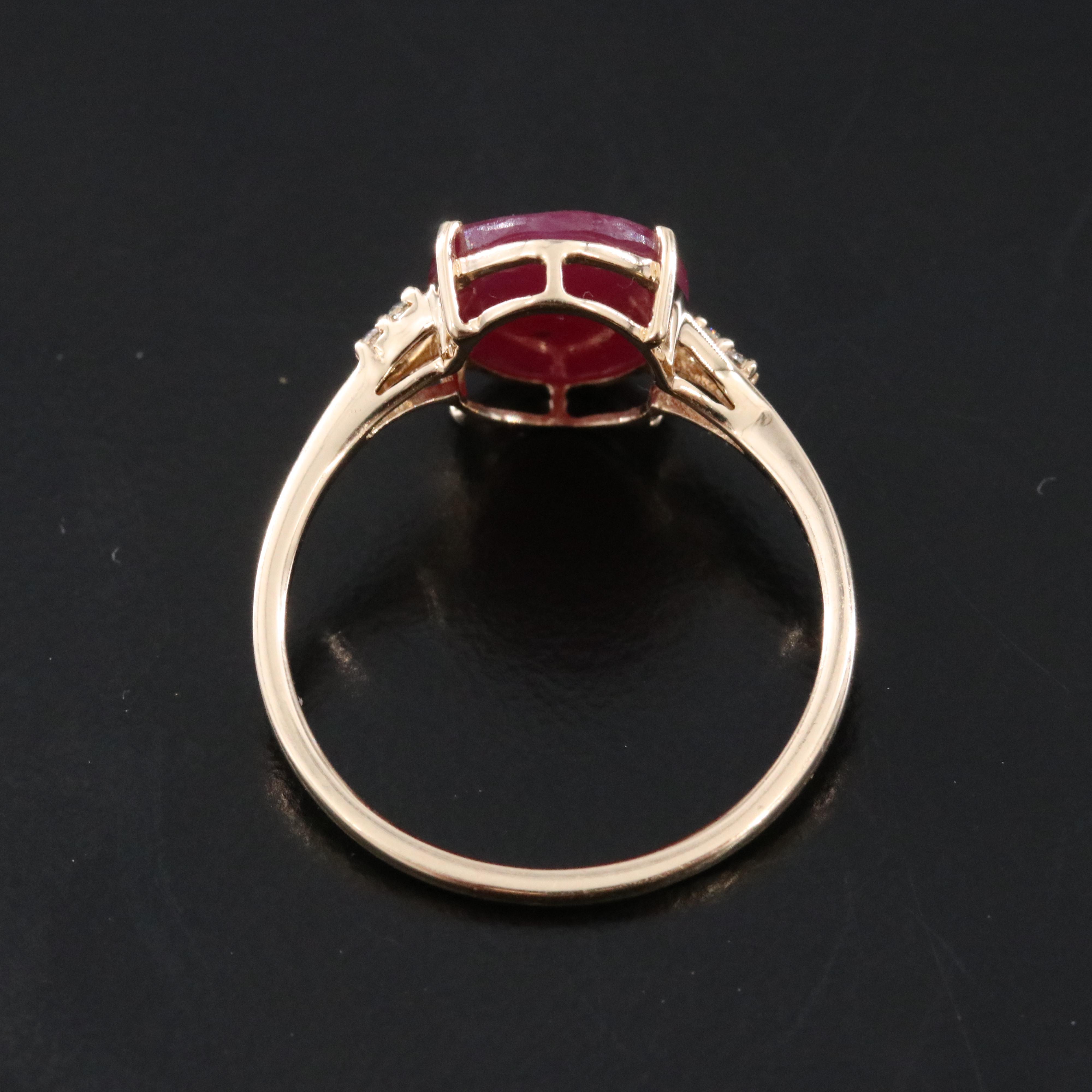 14K Filled Corundum and White Sapphire Ring