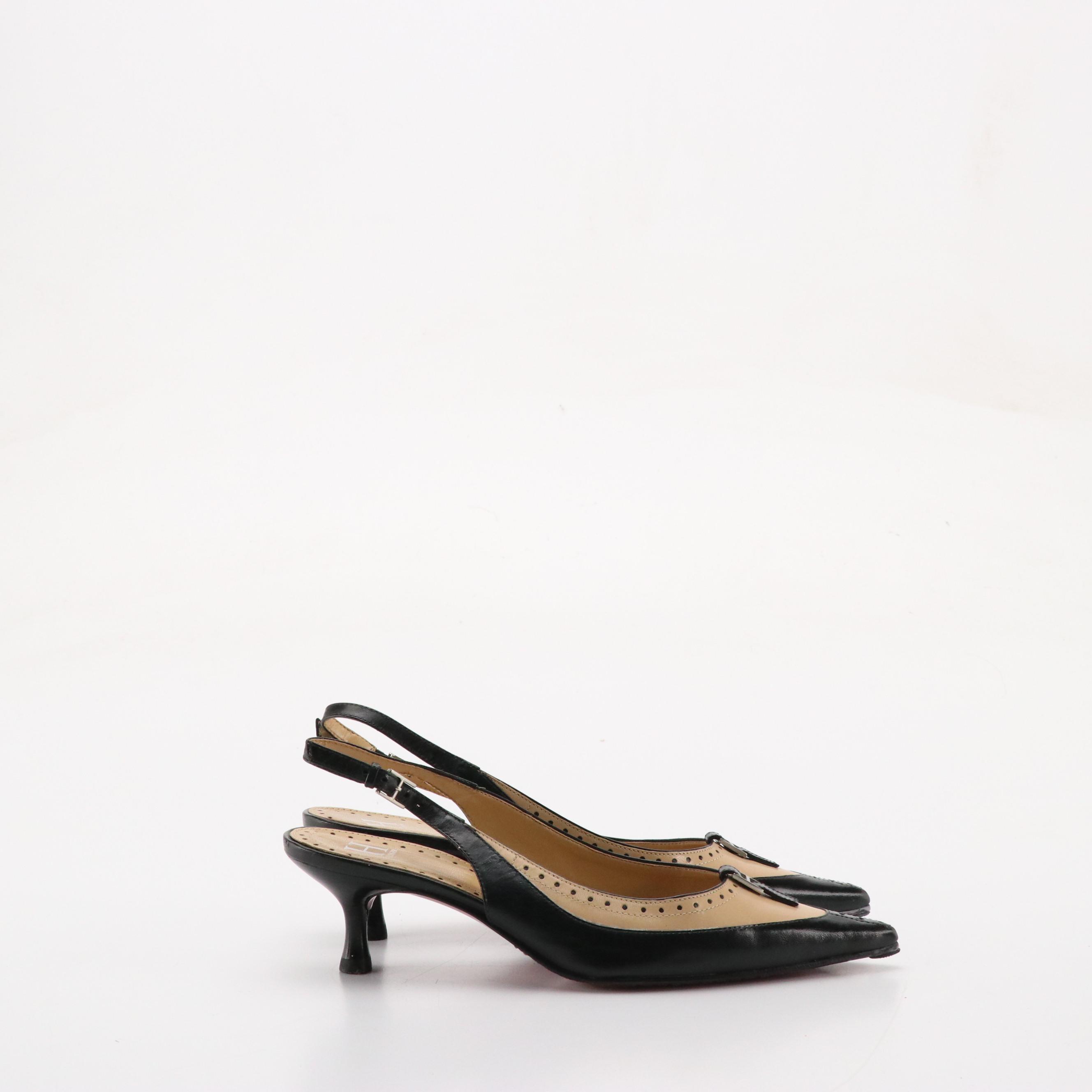 Tommy Hilfiger Slingback Kitten Heels, Audrey Brooke Brown Suede Bow Pumps