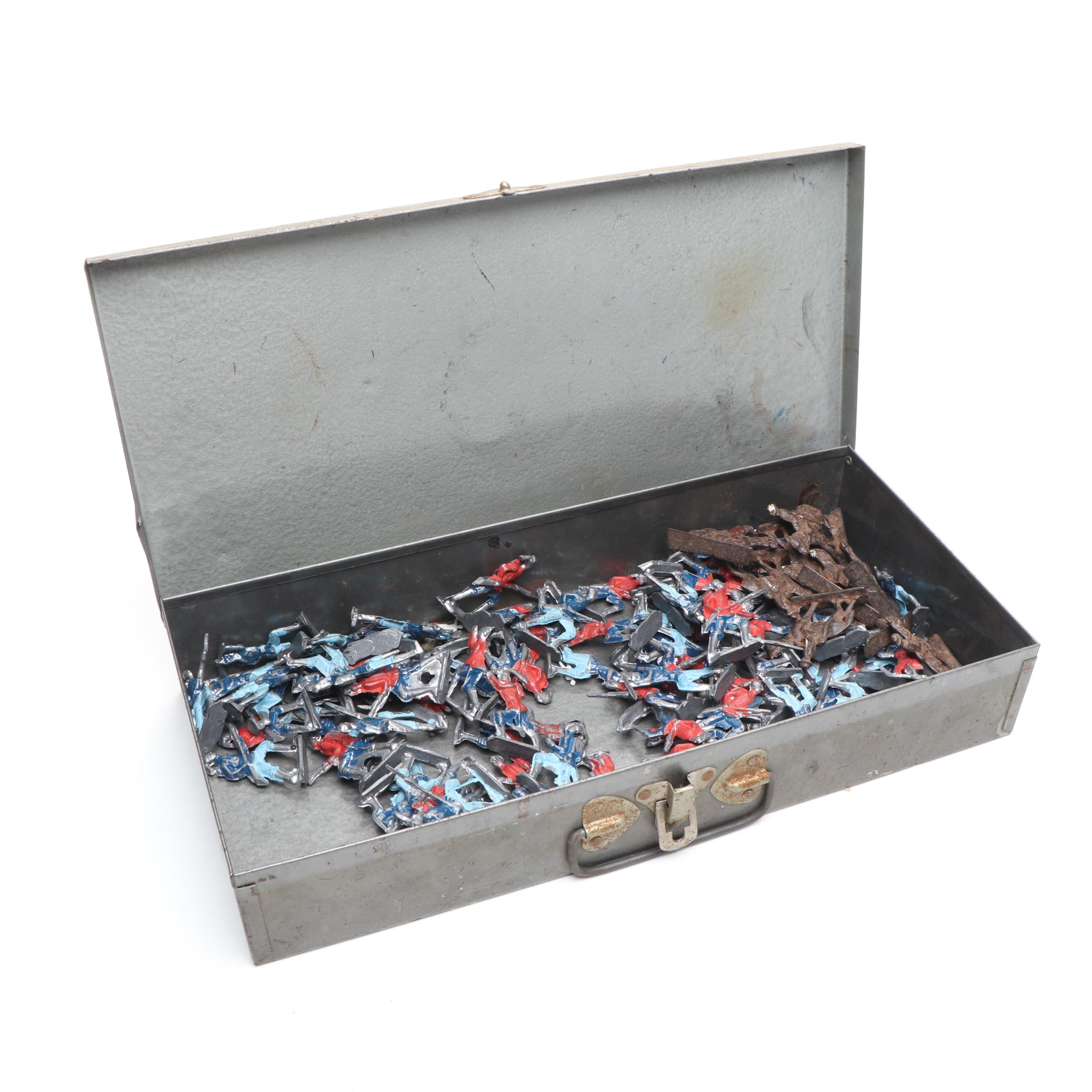 Assortment of Vintage Cast Iron and Metal Toy Soldiers