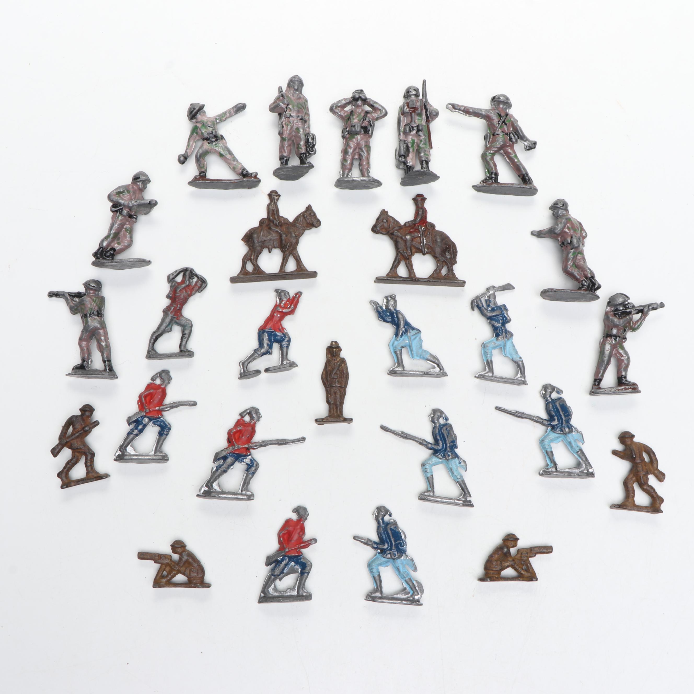 Assortment of Vintage Cast Iron and Metal Toy Soldiers