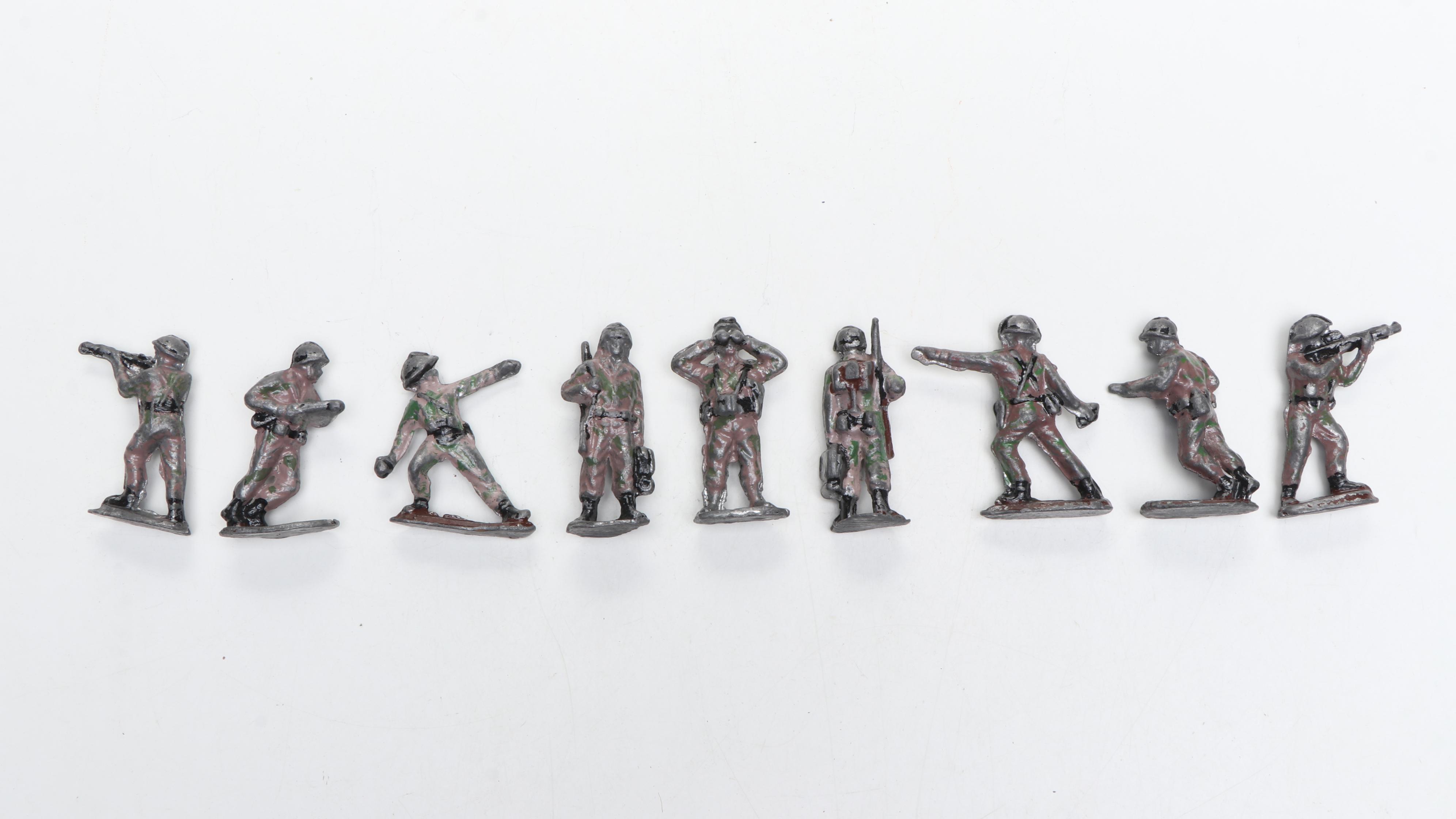 Assortment of Vintage Cast Iron and Metal Toy Soldiers