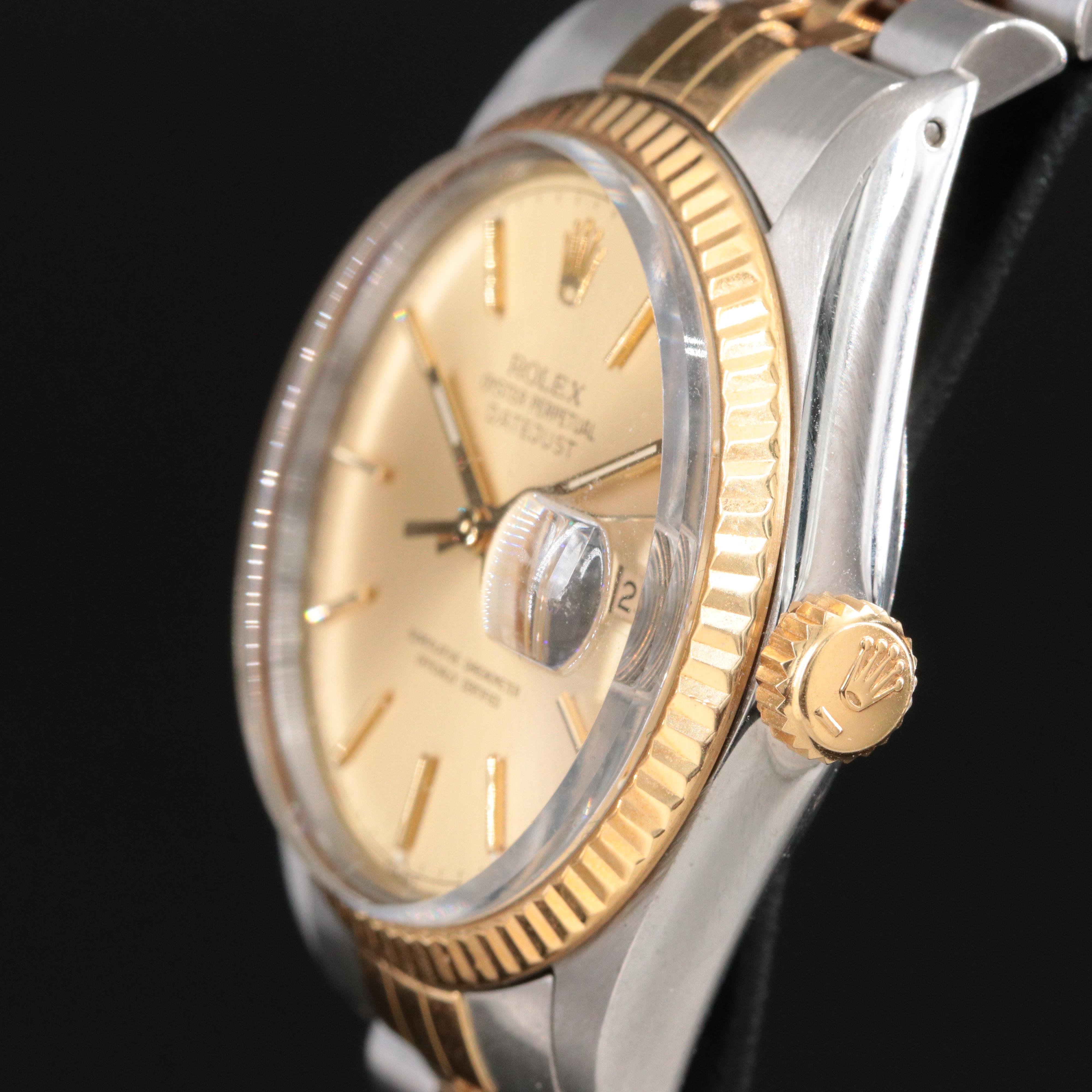 1986 Rolex 36 16013 Two-Tone Datejust Watch