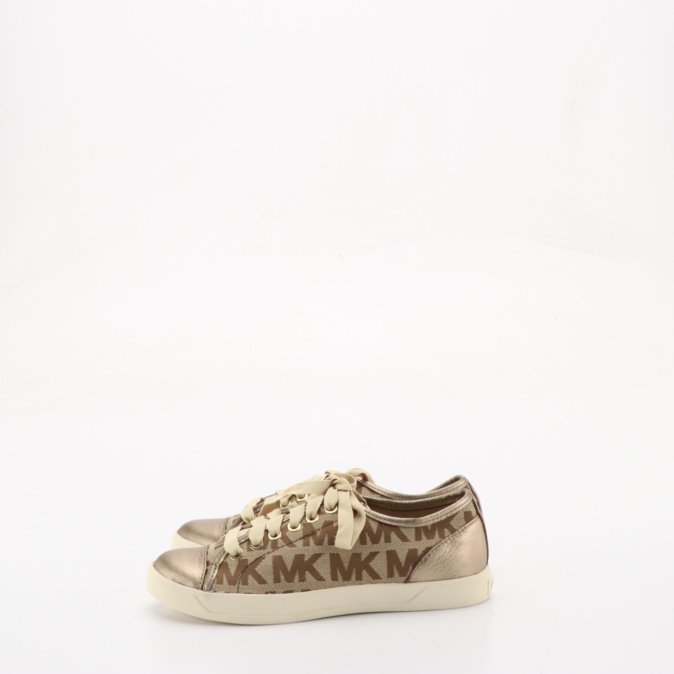 Coach Caramel Leather "Carmen" Ankle Boots, Michael Kors Logo Canvas Sneakers