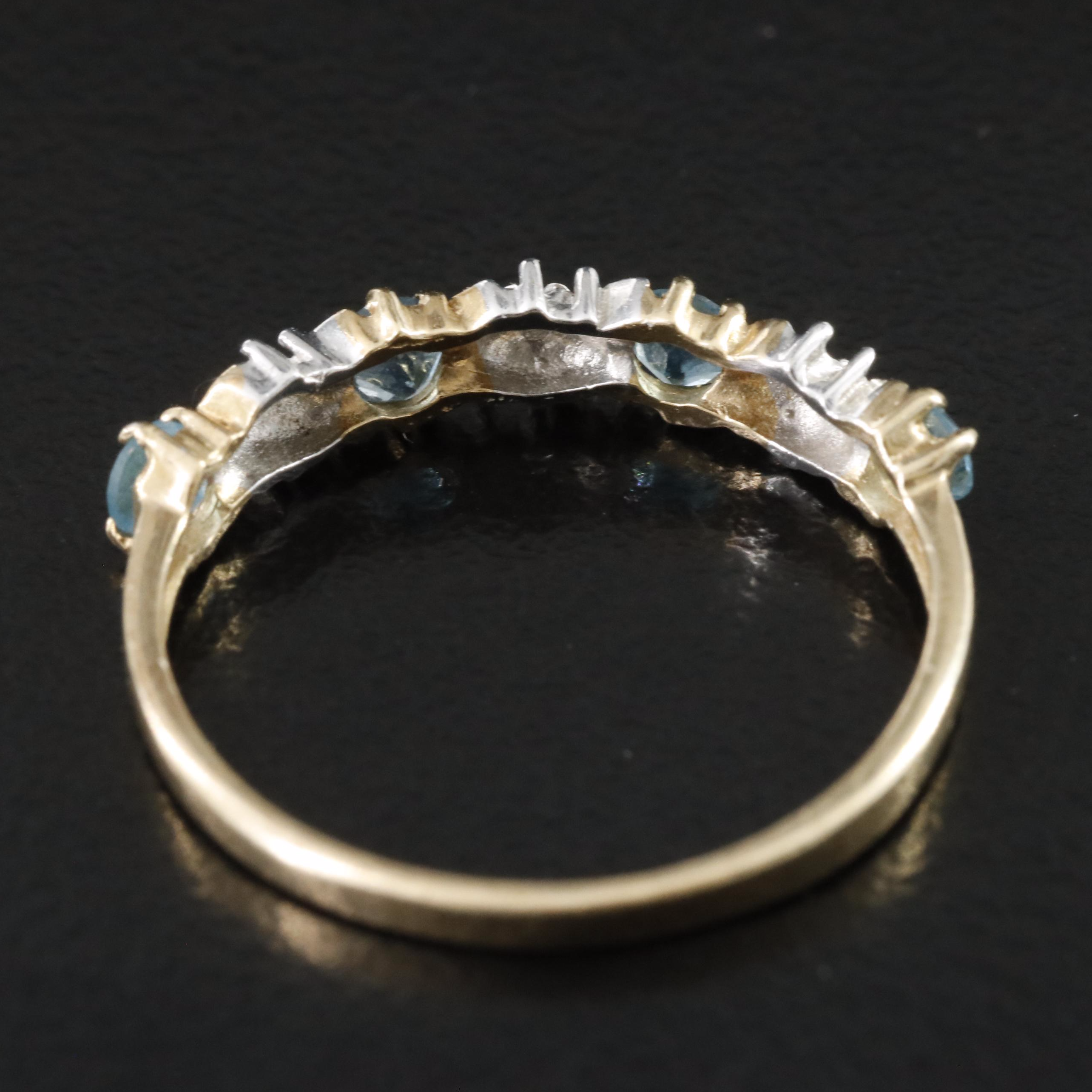 10K Blue Topaz and Diamond Ring