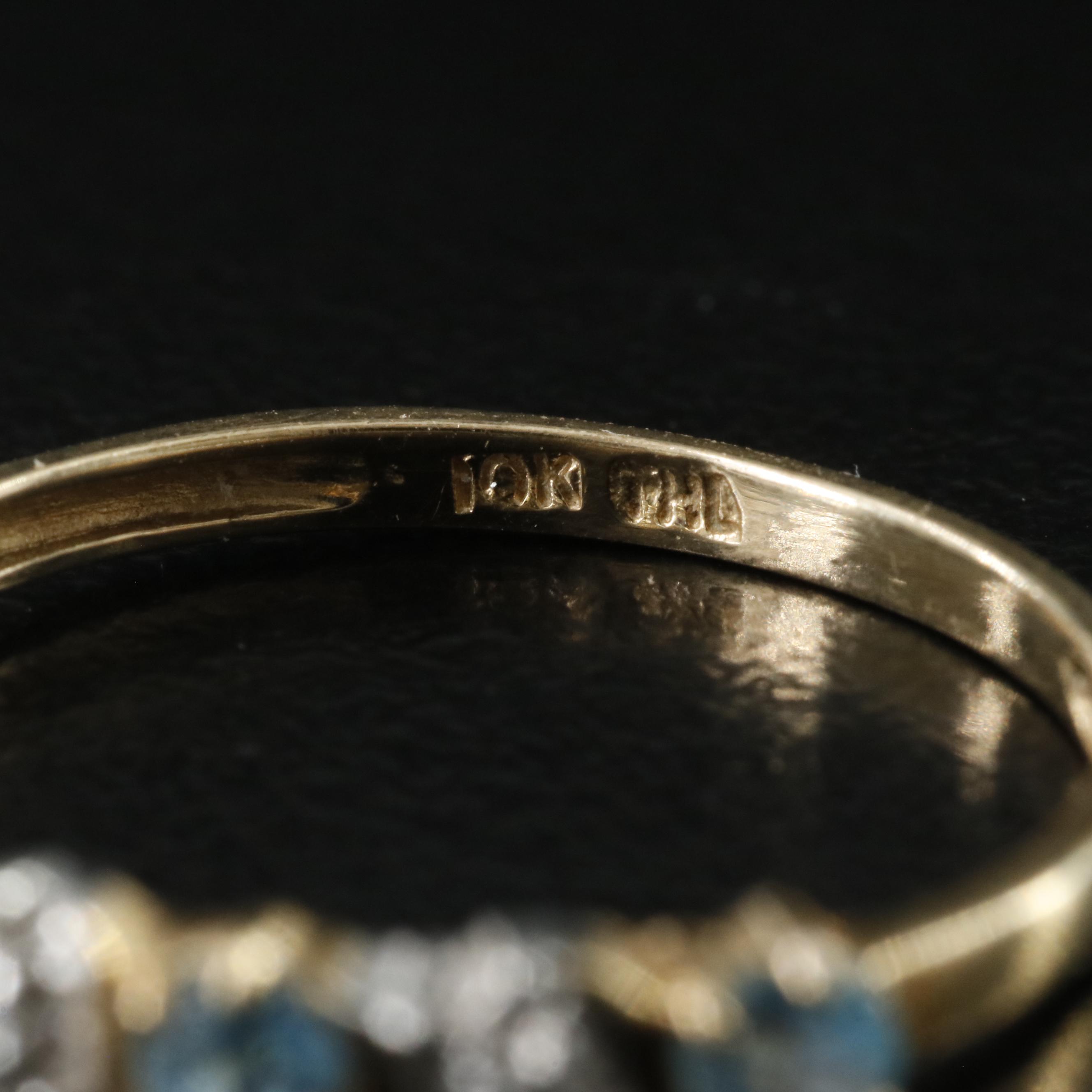 10K Blue Topaz and Diamond Ring