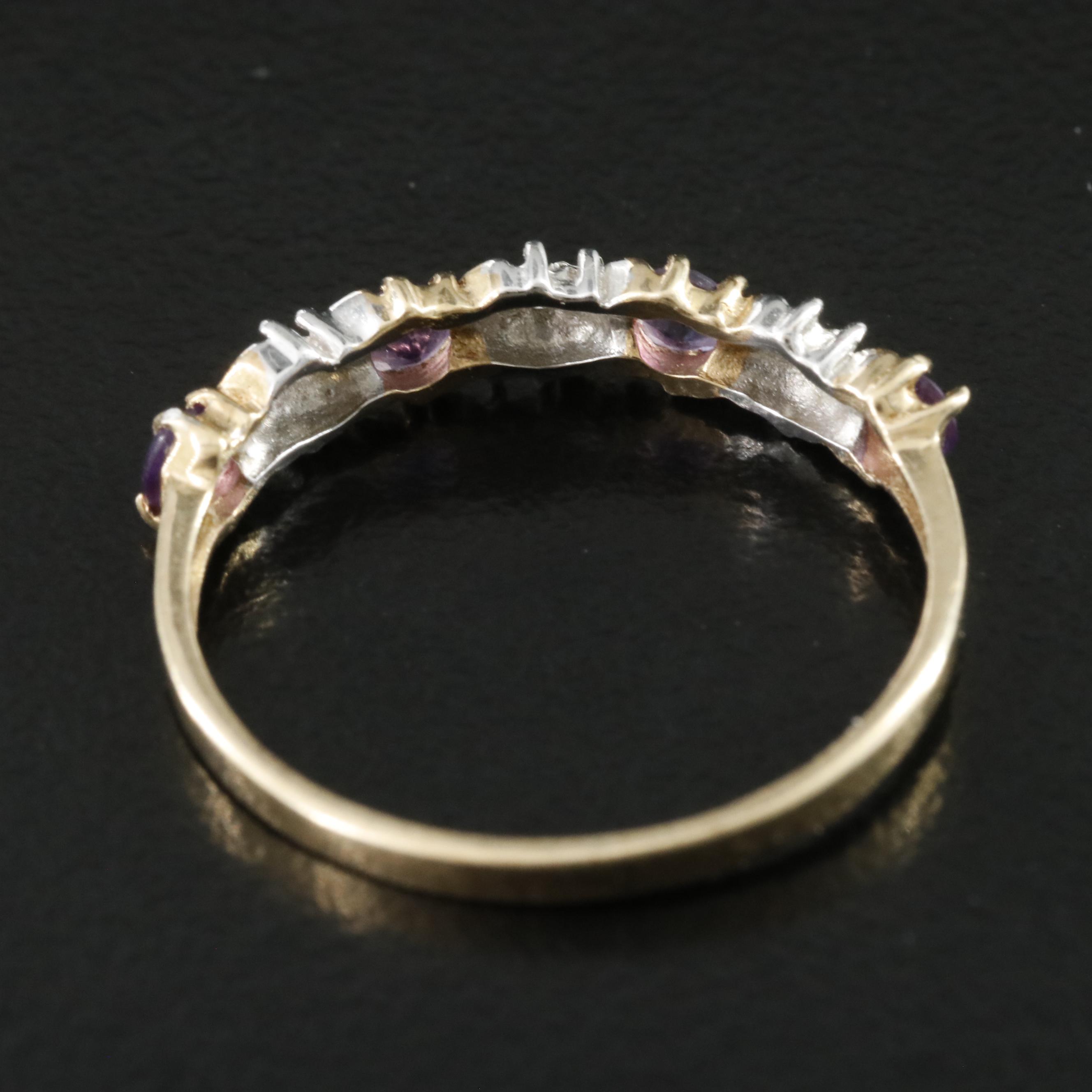 10K Amethyst and Diamond Ring
