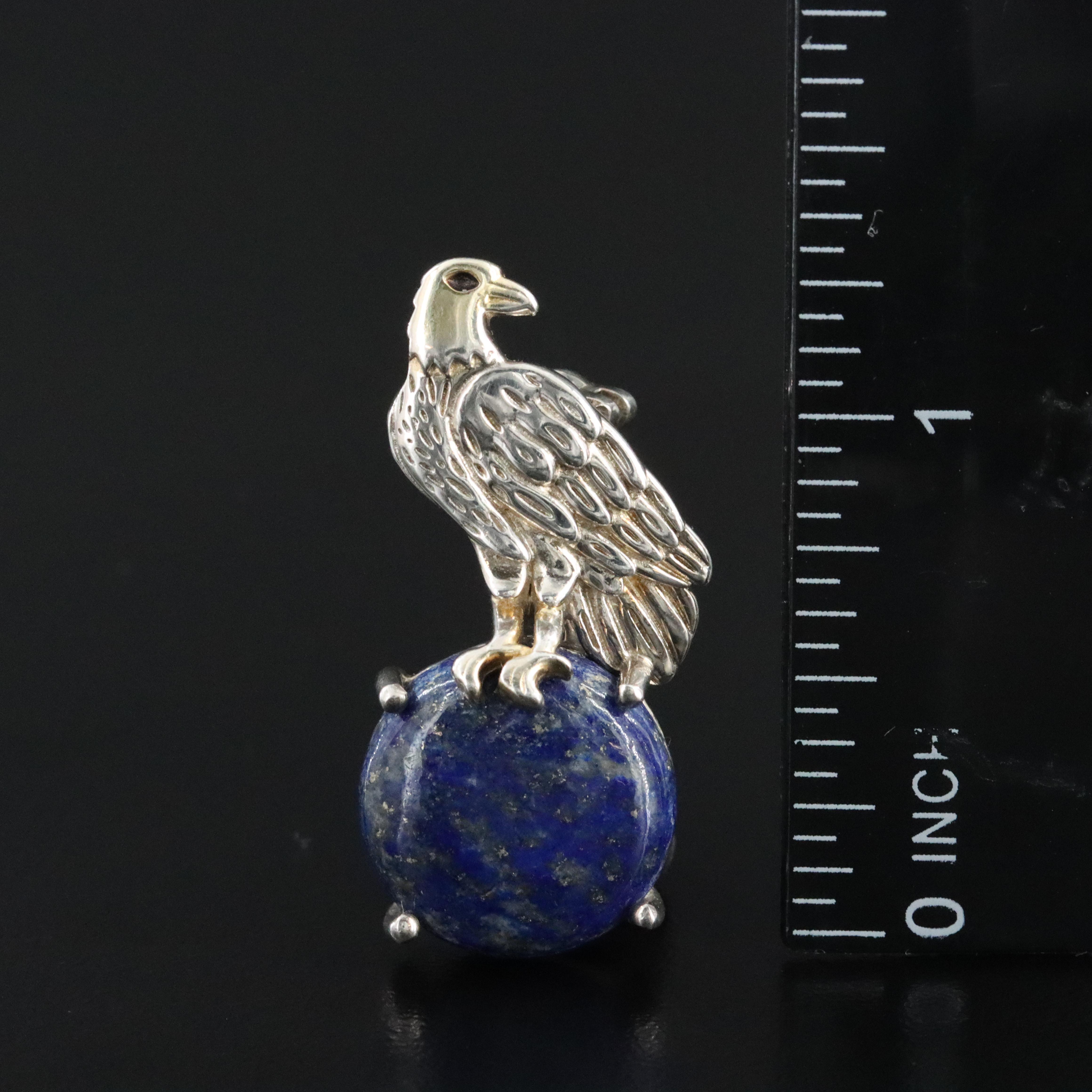 Lapis Lazuli Eagle Converter Brooch Pendant