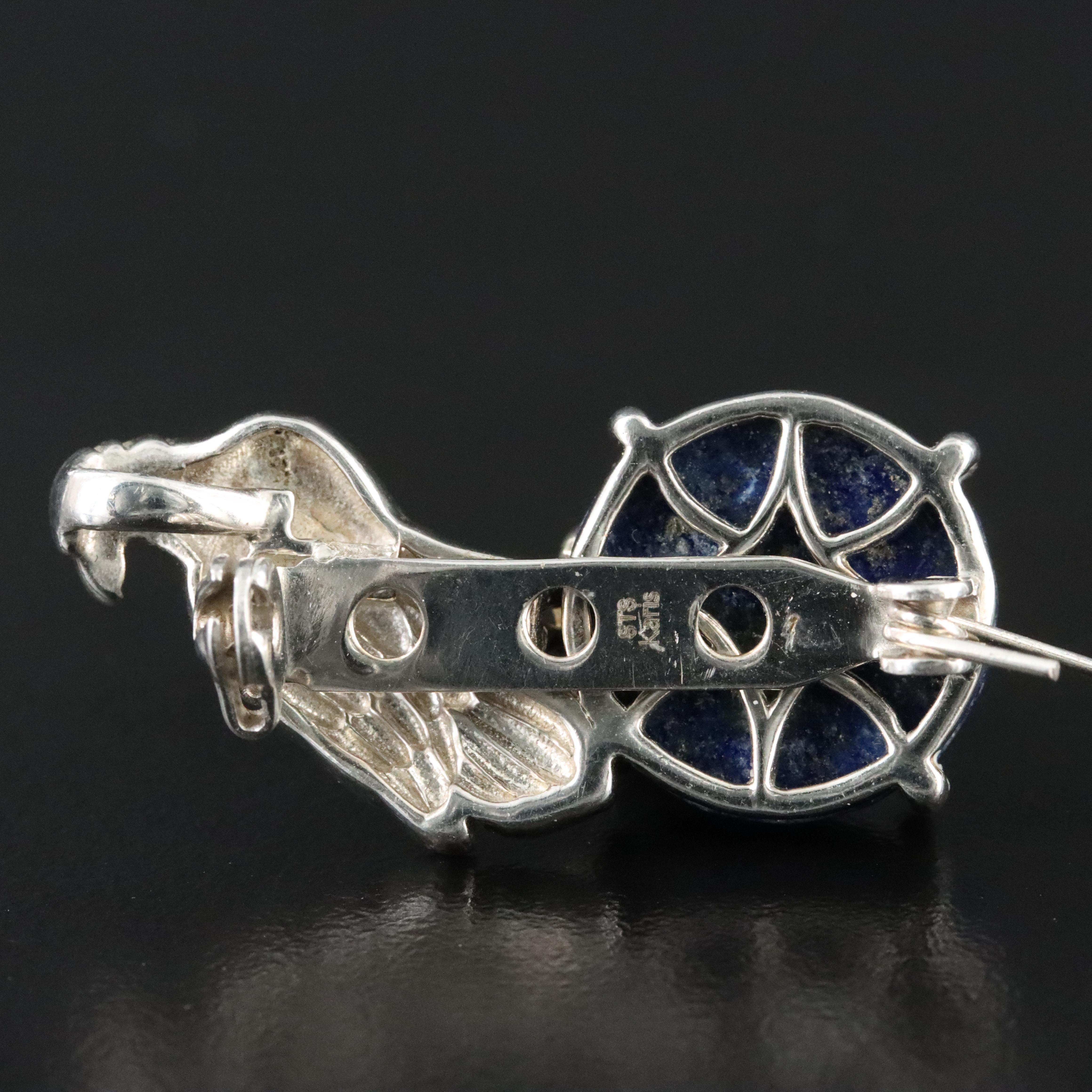 Lapis Lazuli Eagle Converter Brooch Pendant