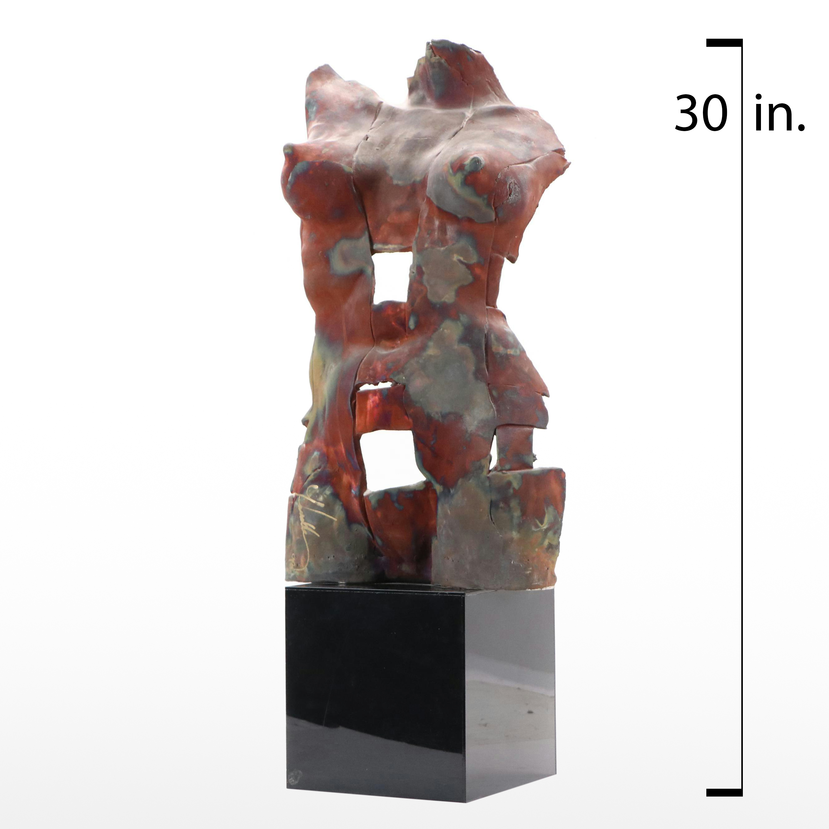 Heat-Colored Steel Sculpture of Nude Female Figure, 1998