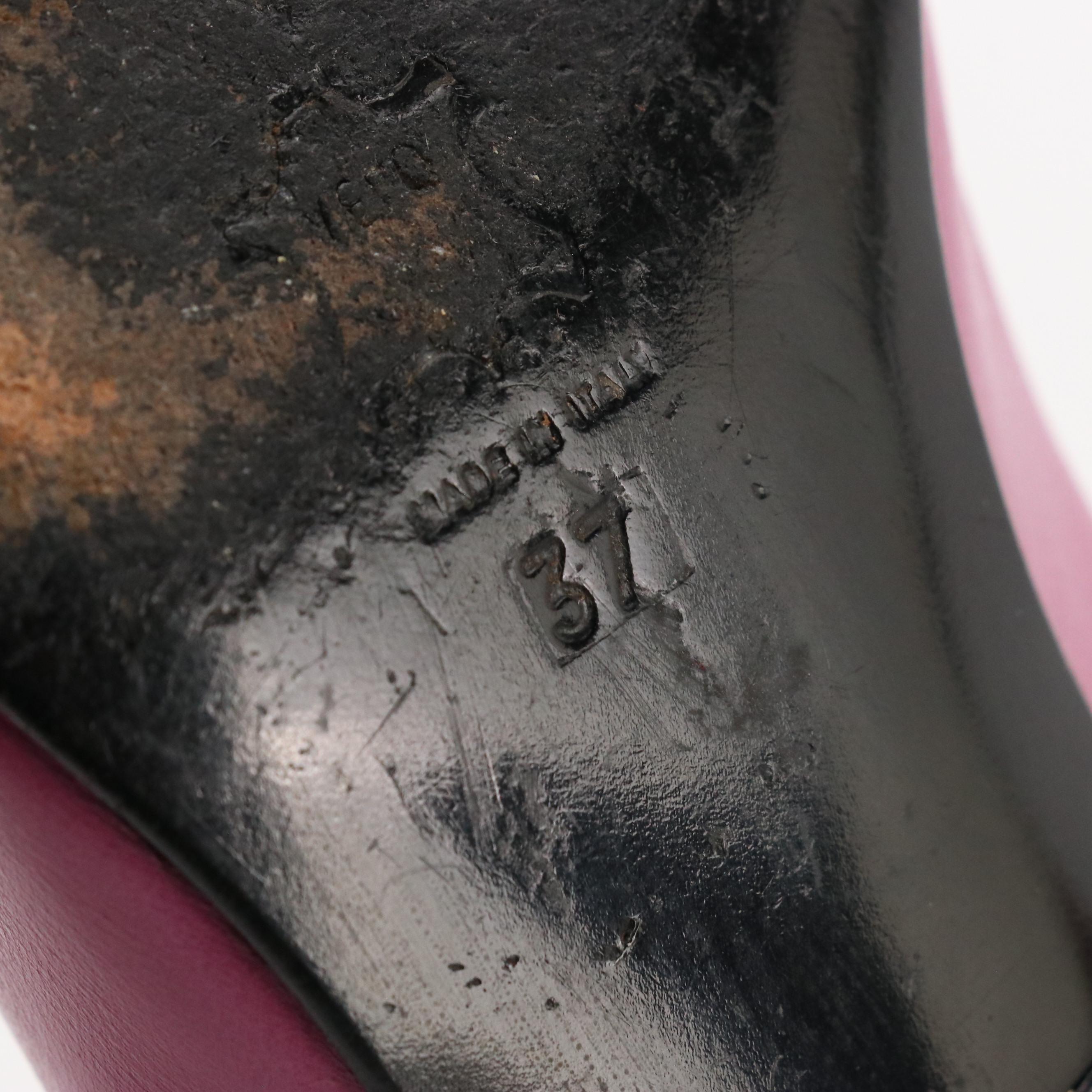 Luciano Padovan Pink and Beige Leather Square Toe Kitten Heels