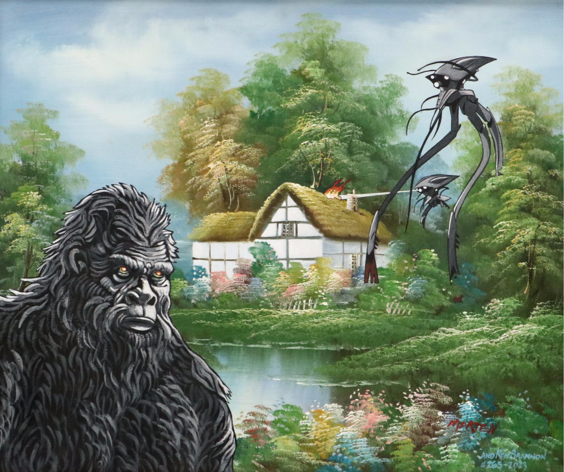 Ron Brannon Acrylic Painting on Found Painting, 2023