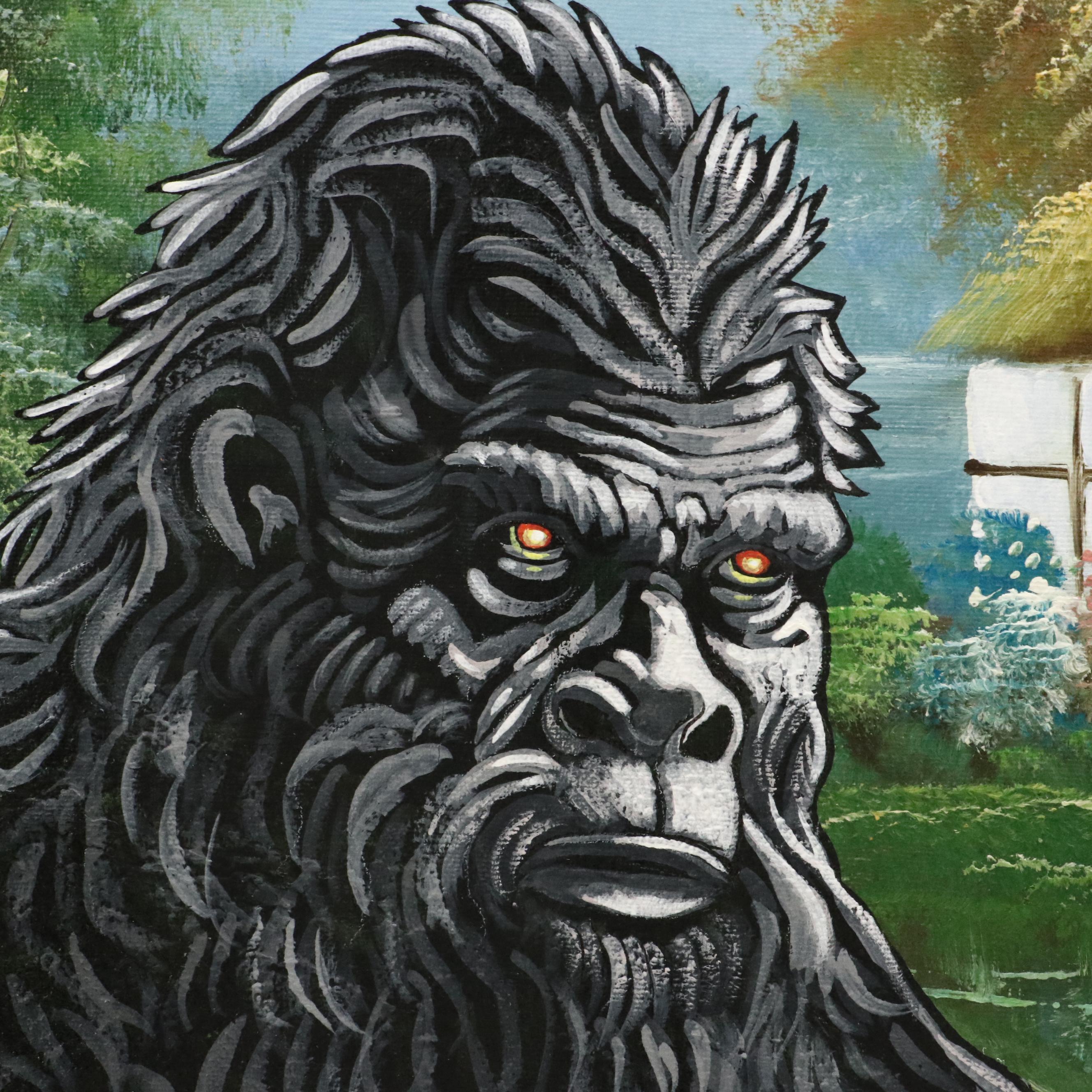 Ron Brannon Acrylic Painting on Found Painting, 2023