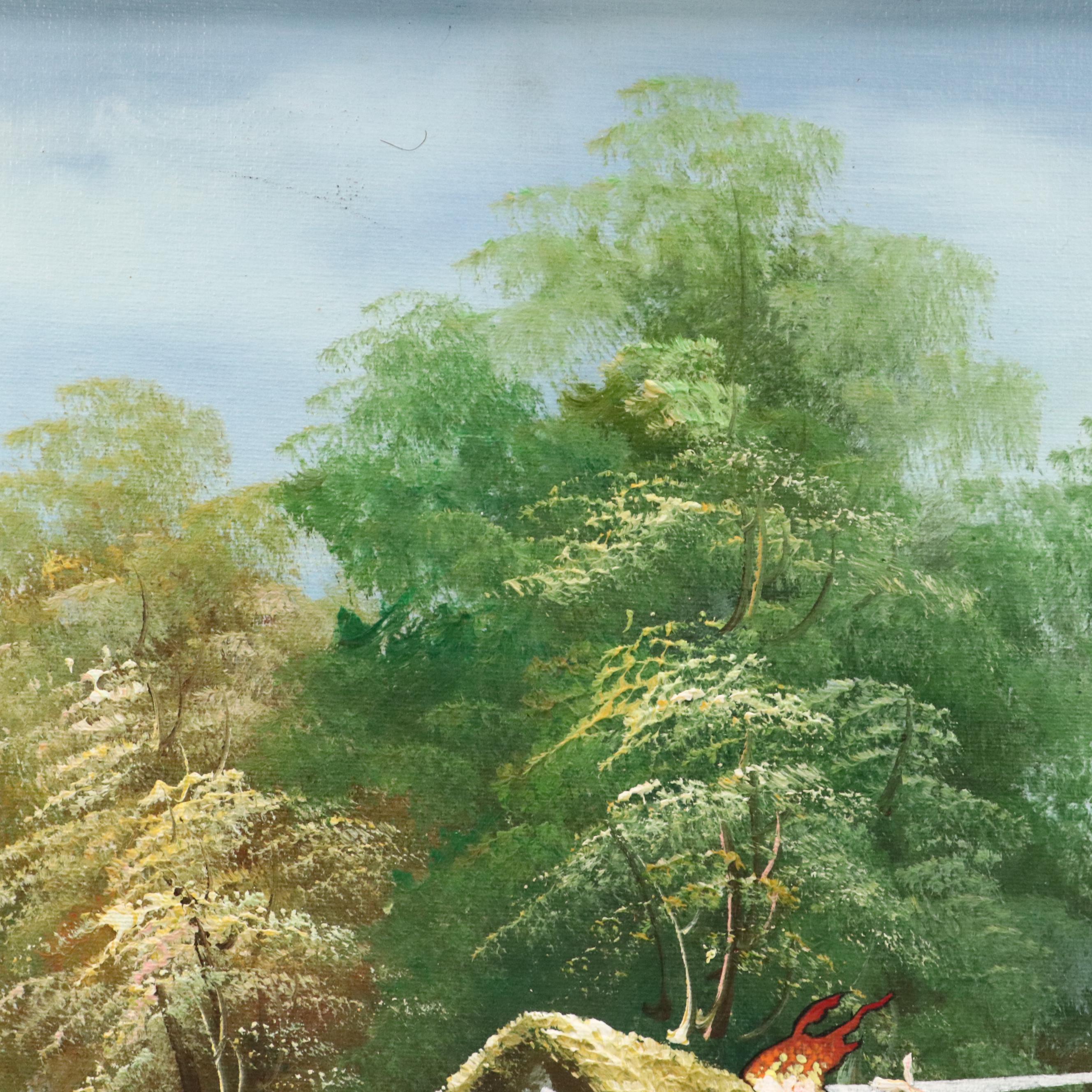 Ron Brannon Acrylic Painting on Found Painting, 2023