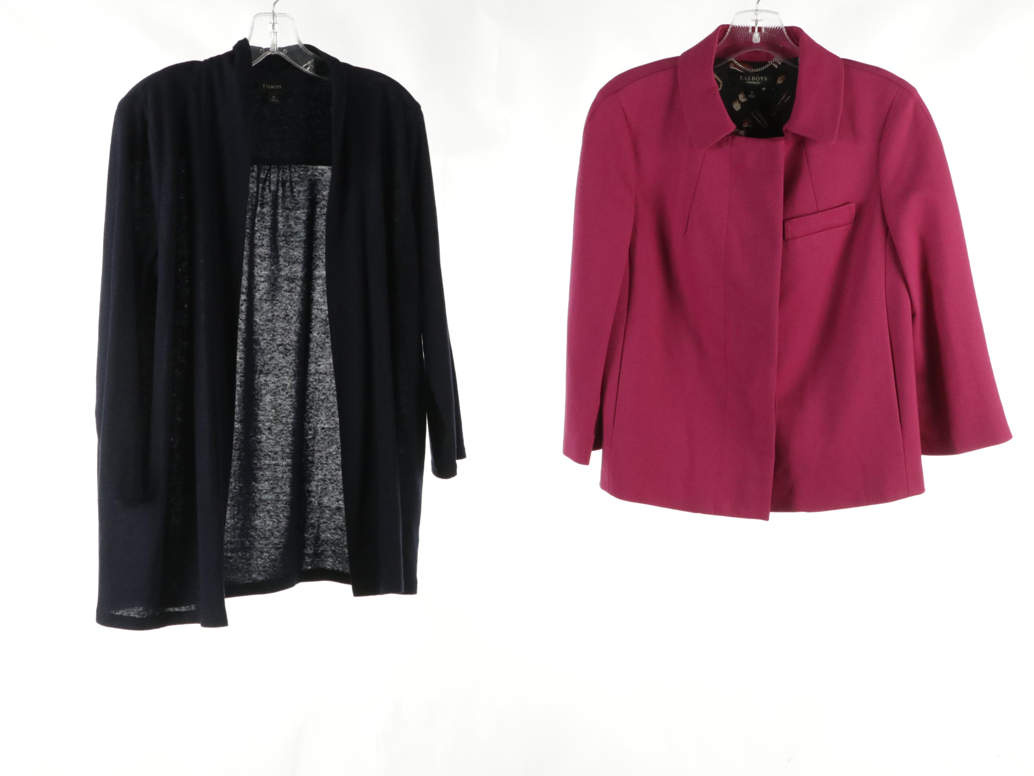 Talbots Silk Blend Long Sleeve Top, Open Cardigans, Button-Front Jacket and More