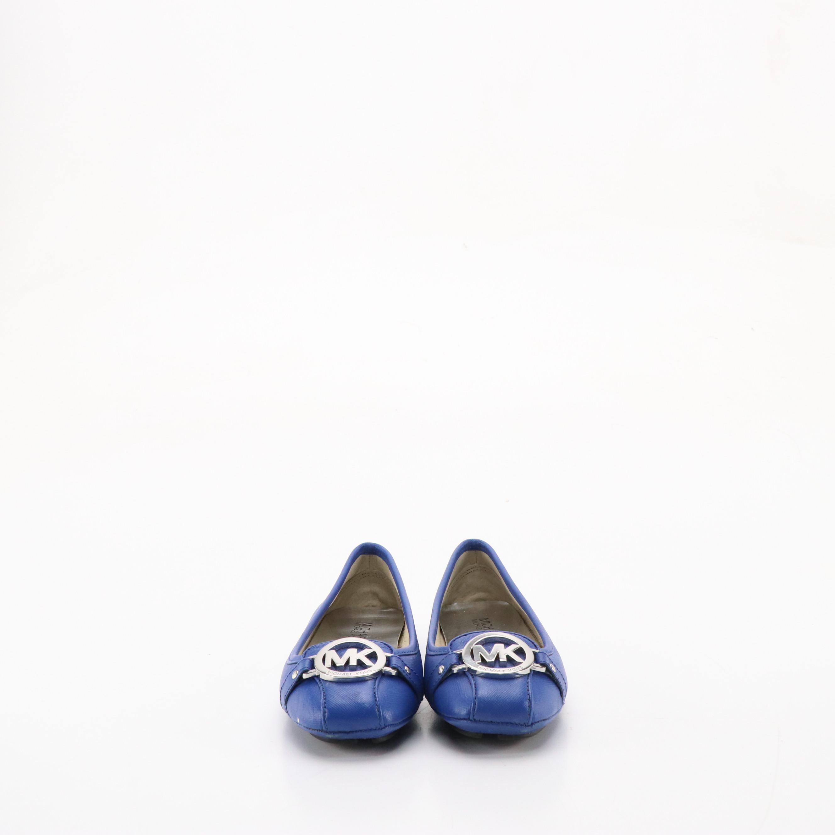 Michael Michael Kors Blue Leather Fulton Moccasin Flats and Kiera Bow Flats