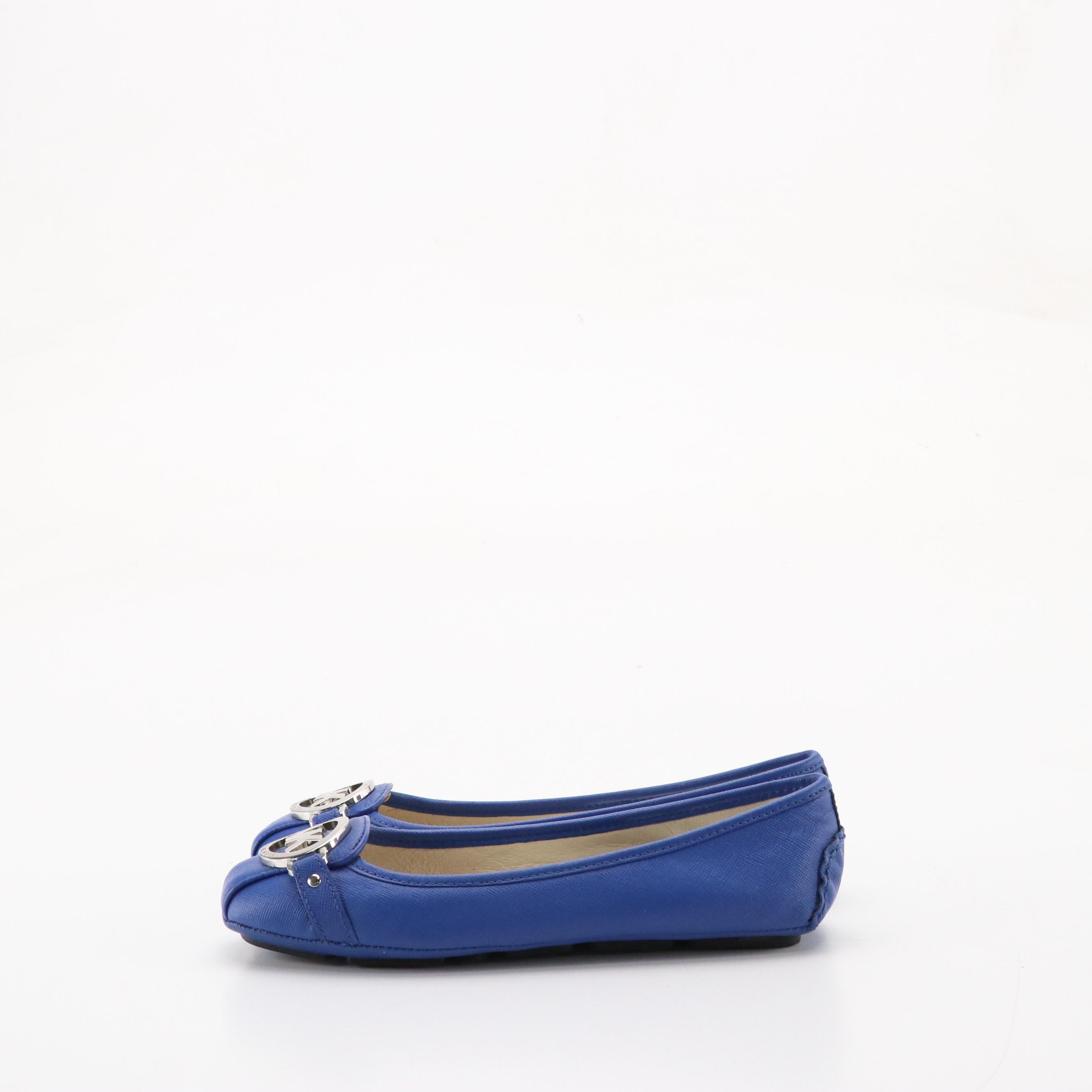 Michael Michael Kors Blue Leather Fulton Moccasin Flats and Kiera Bow Flats