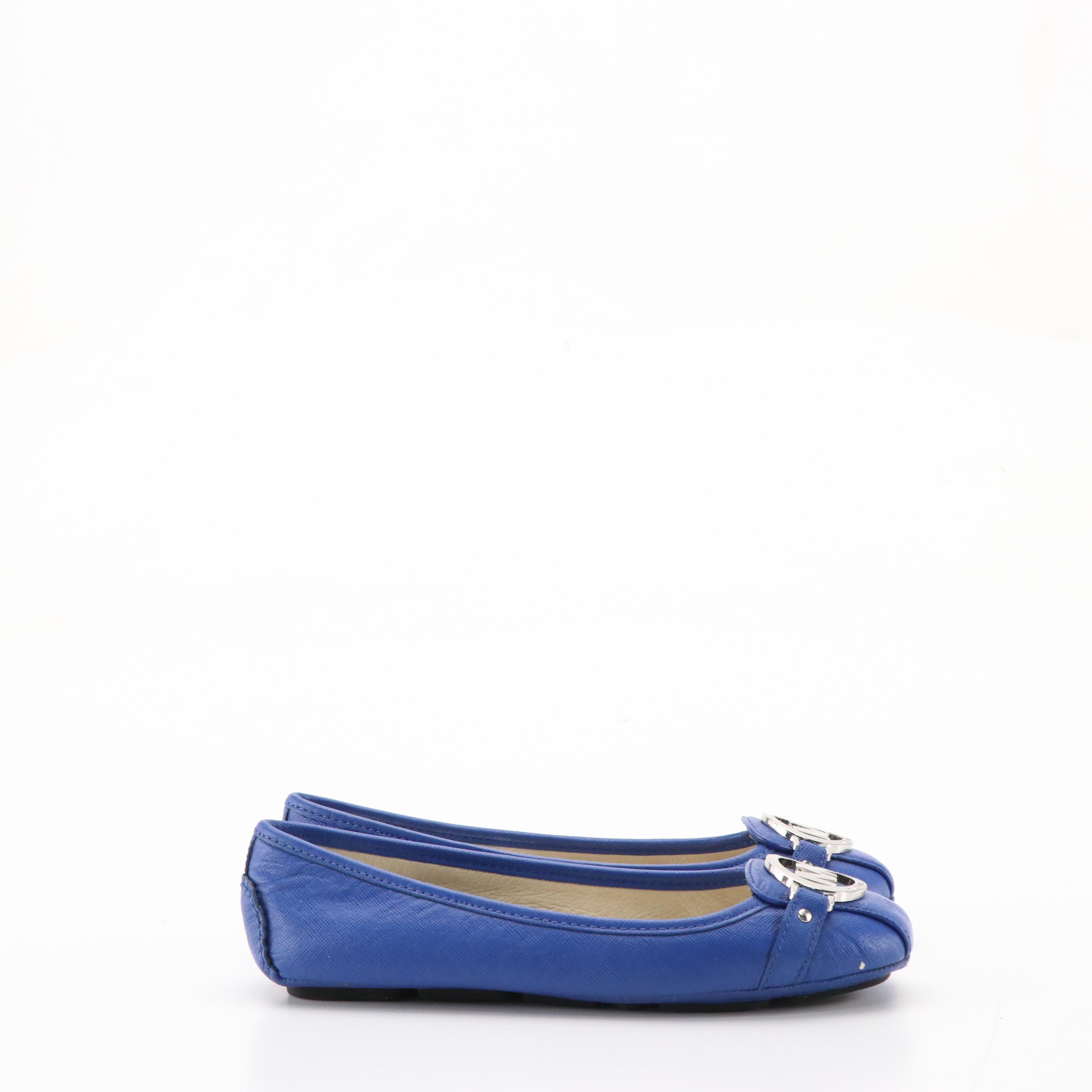Michael Michael Kors Blue Leather Fulton Moccasin Flats and Kiera Bow Flats