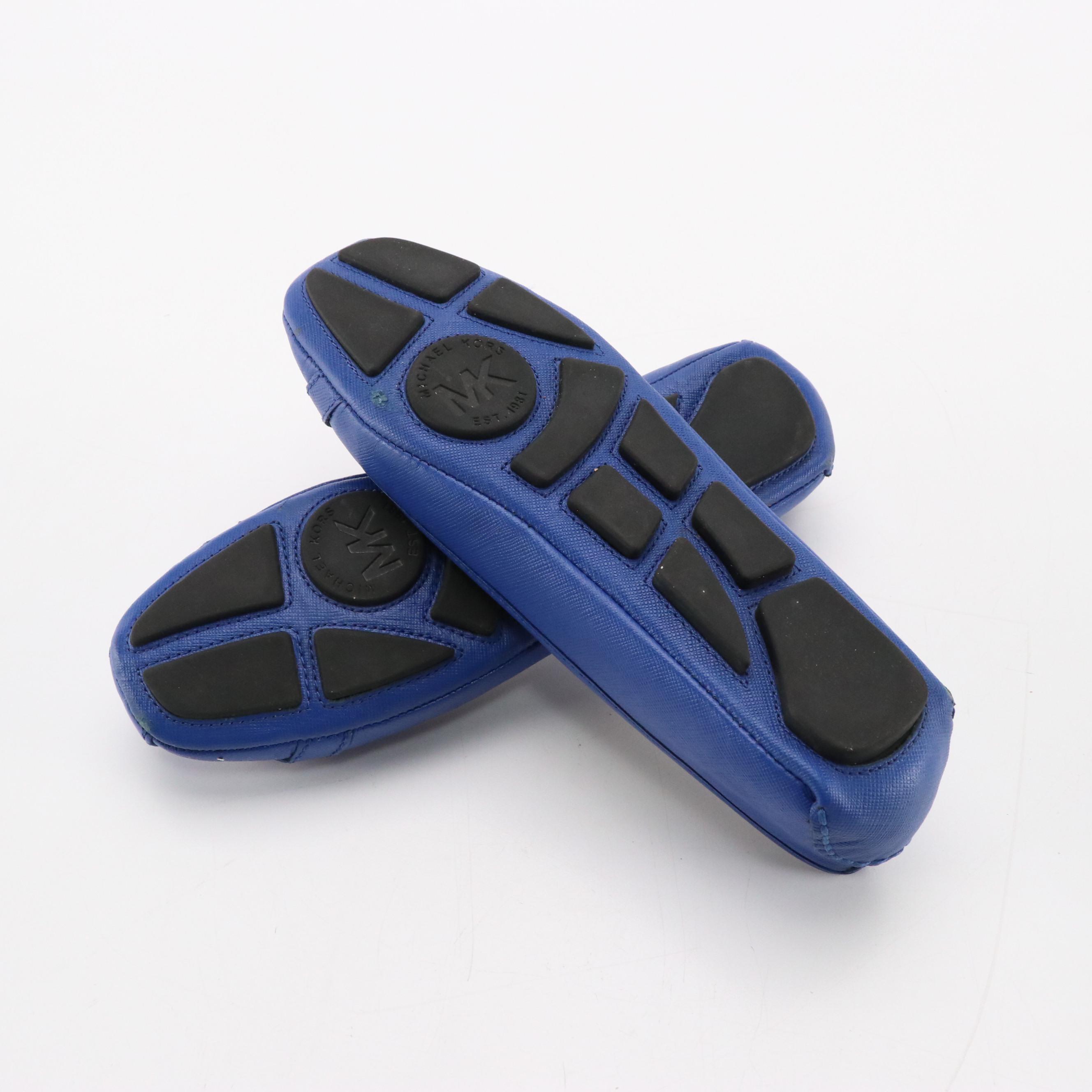 Michael Michael Kors Blue Leather Fulton Moccasin Flats and Kiera Bow Flats