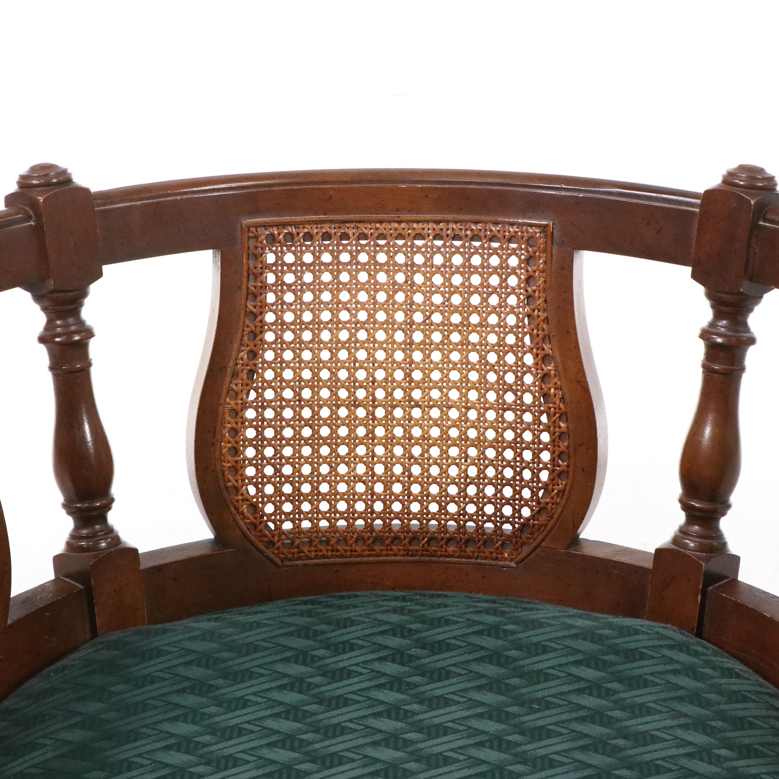 Vintage Caned Barrel Armchair