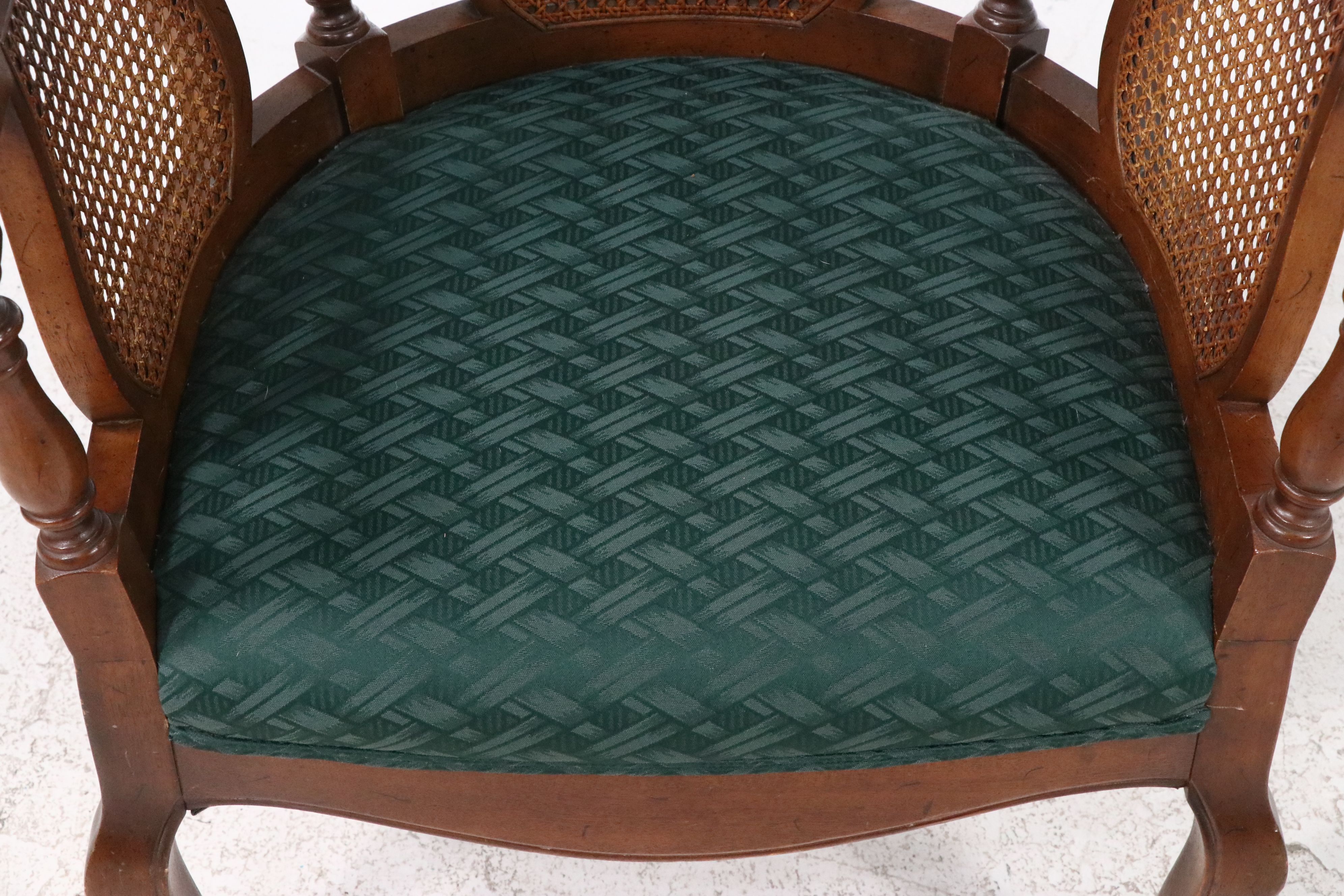 Vintage Caned Barrel Armchair