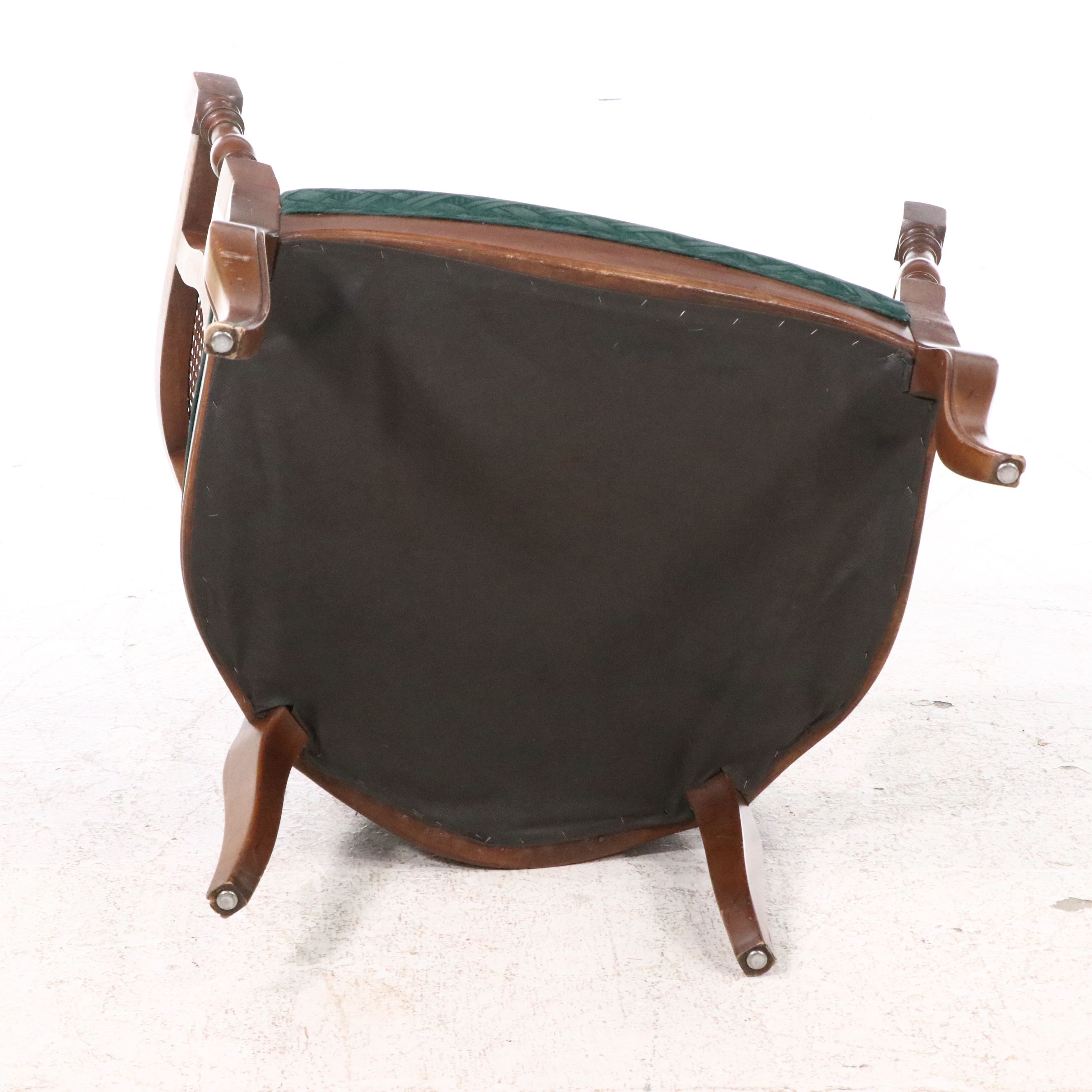 Vintage Caned Barrel Armchair