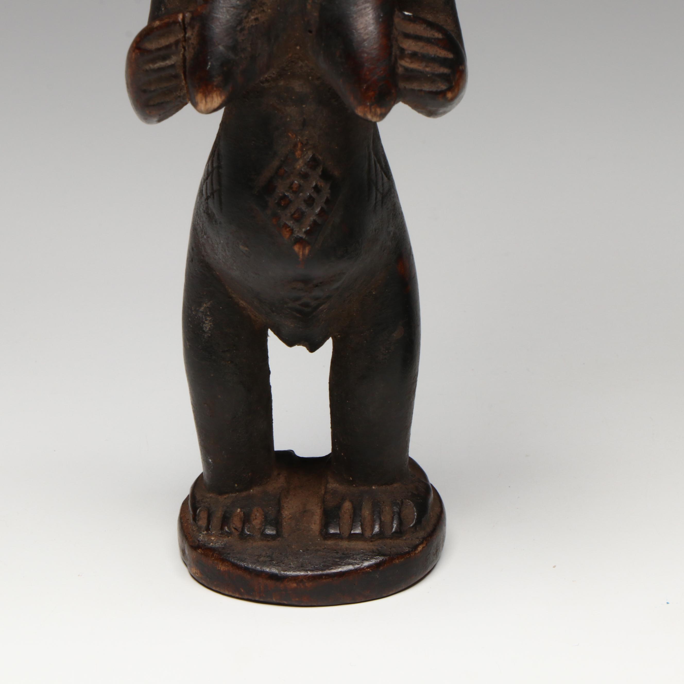 Vintage African Carved Wood Statuettes of Female Figures