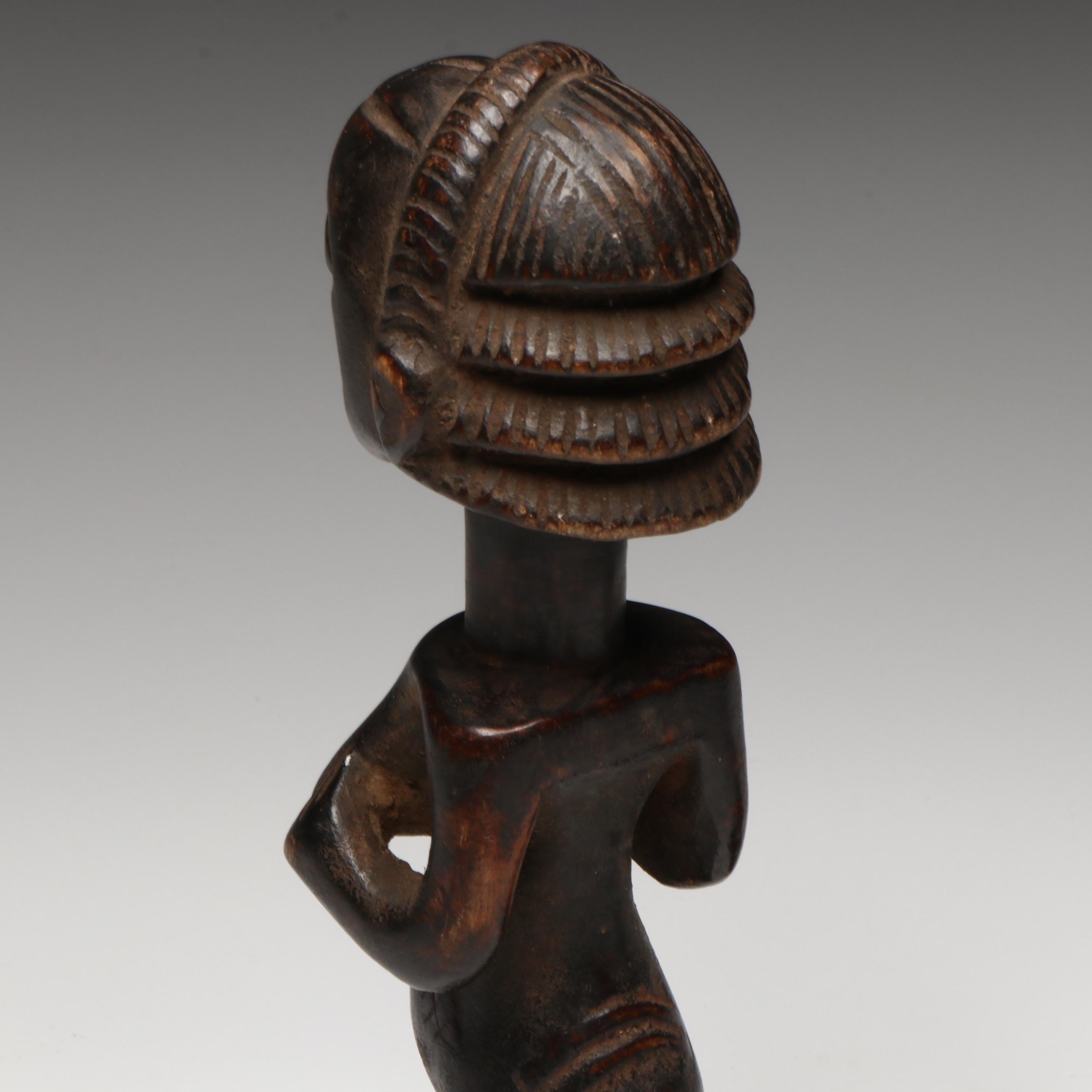 Vintage African Carved Wood Statuettes of Female Figures