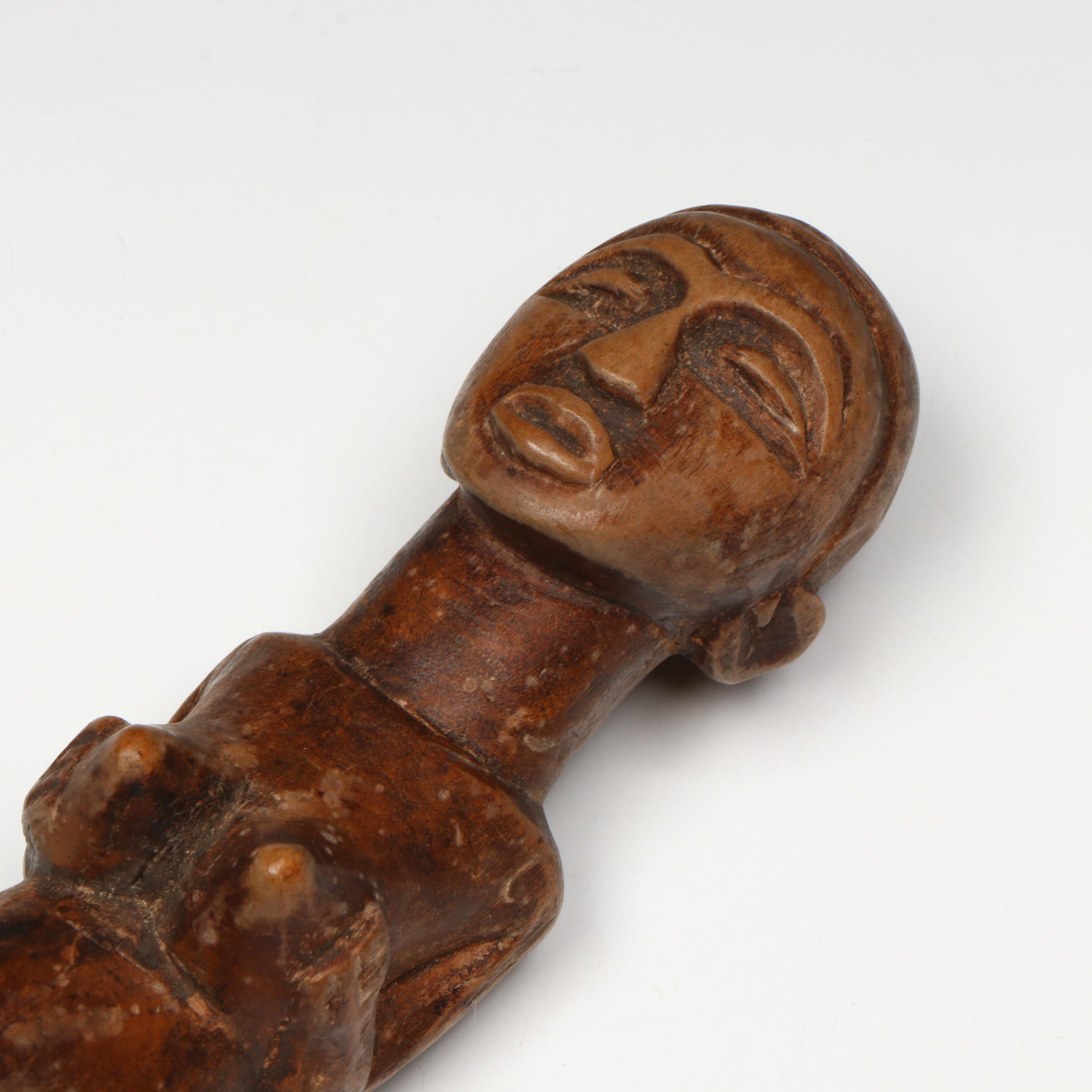 Vintage African Carved Wood Statuettes of Female Figures