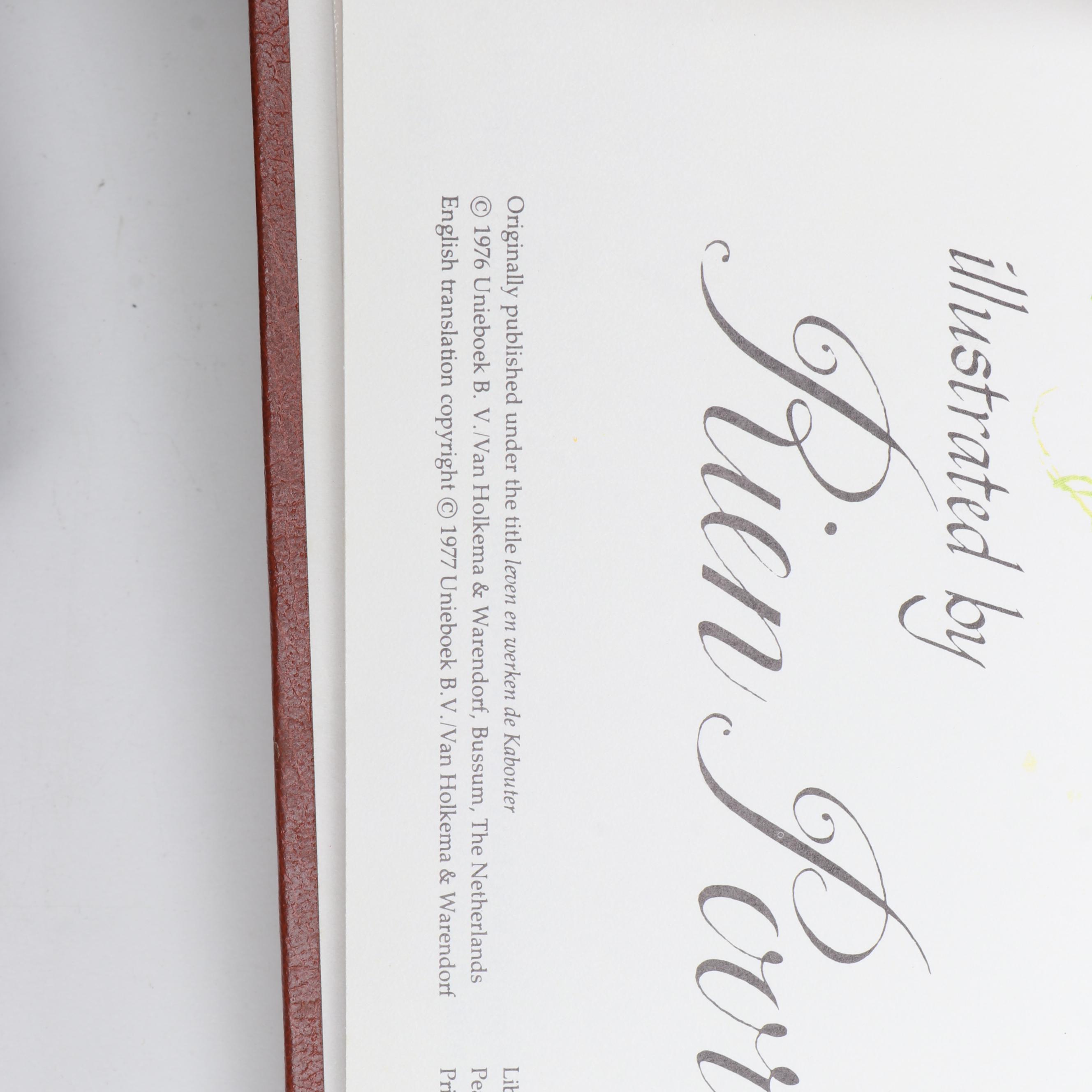 Artist Signed Carved Wood Gnome with "Gnomes" Book