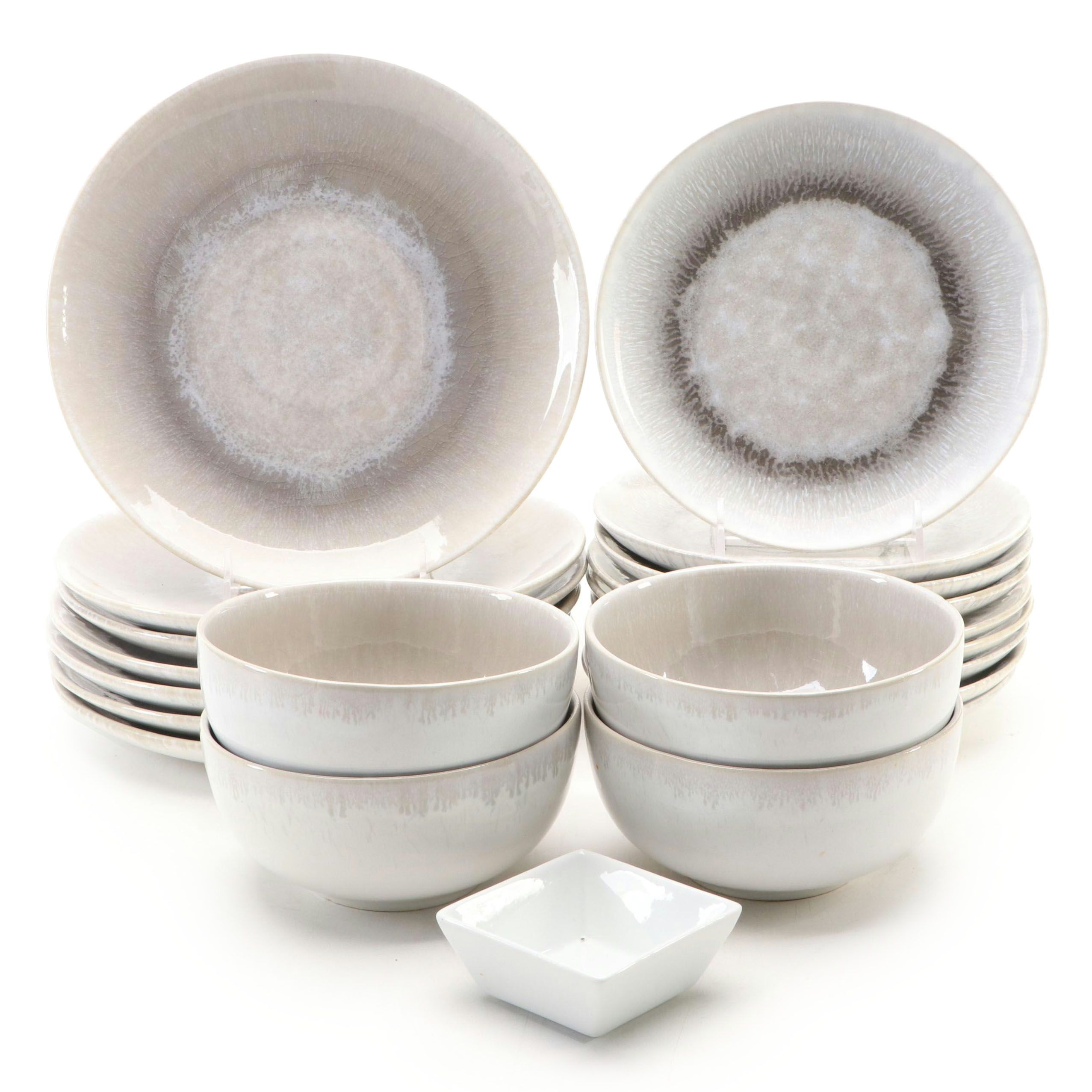 Portuguese Crate & Barrel "Caspian Grey" Ceramic Dinnerware