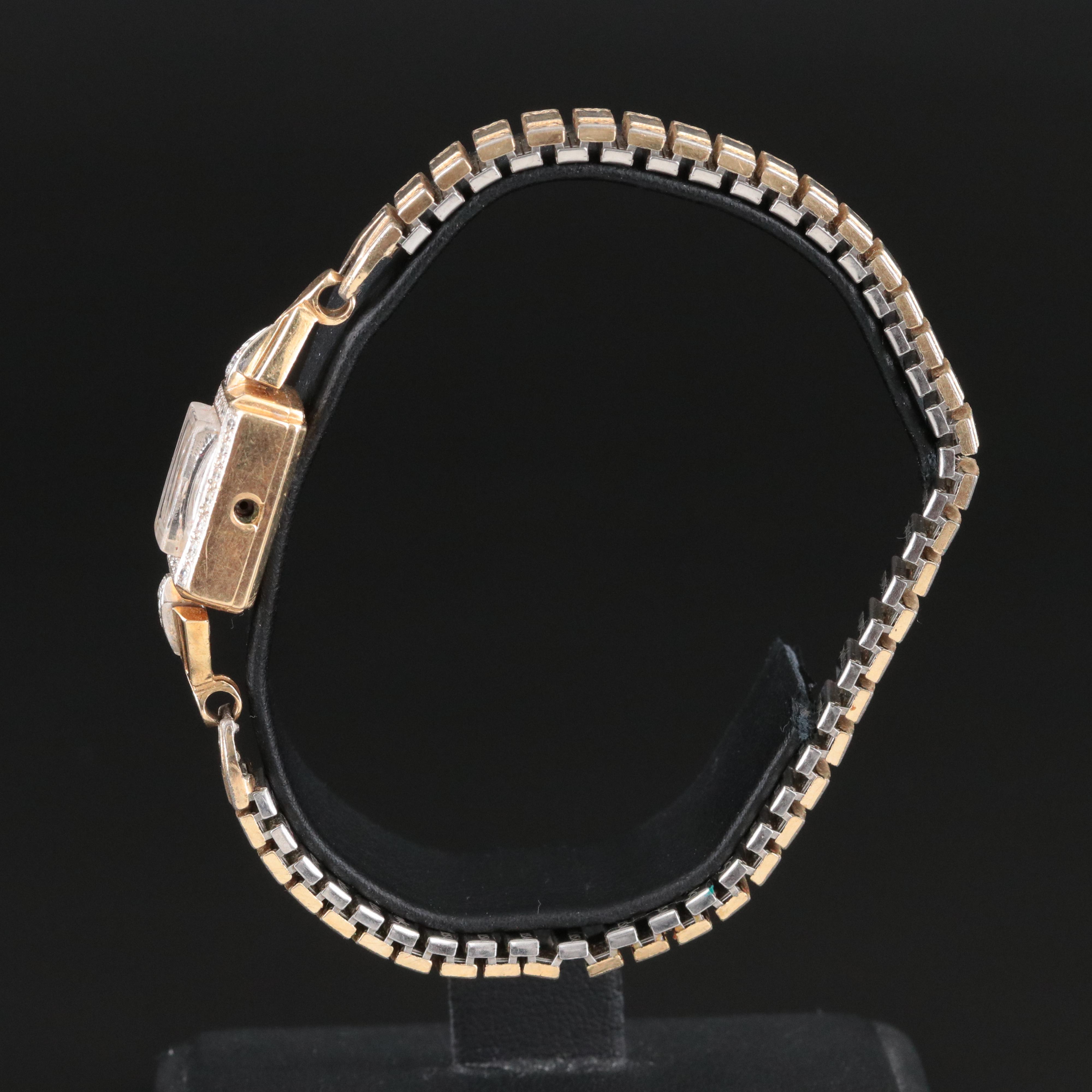 14K and Diamond Girard Perregaux Vintage Stem Wind Watch