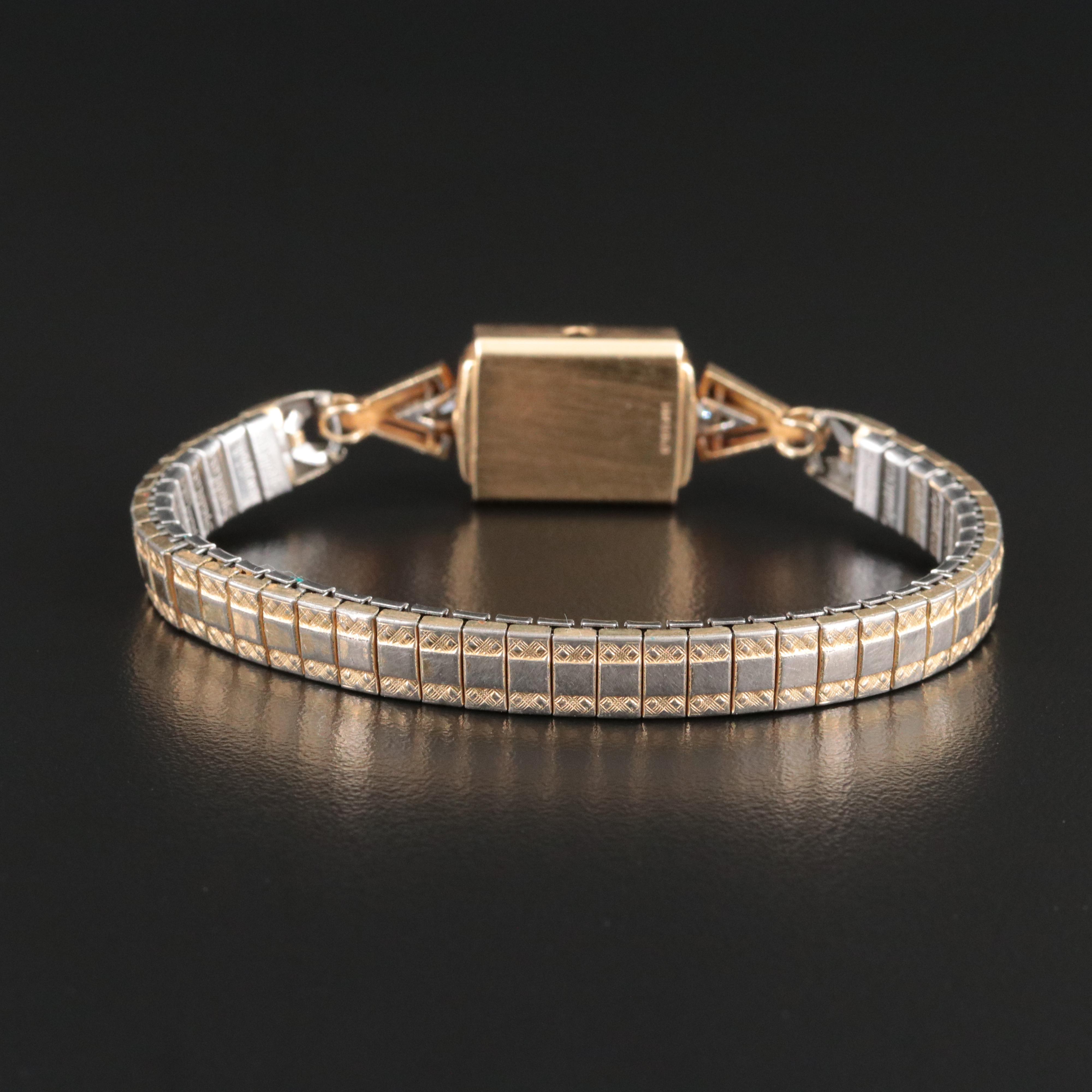 14K and Diamond Girard Perregaux Vintage Stem Wind Watch