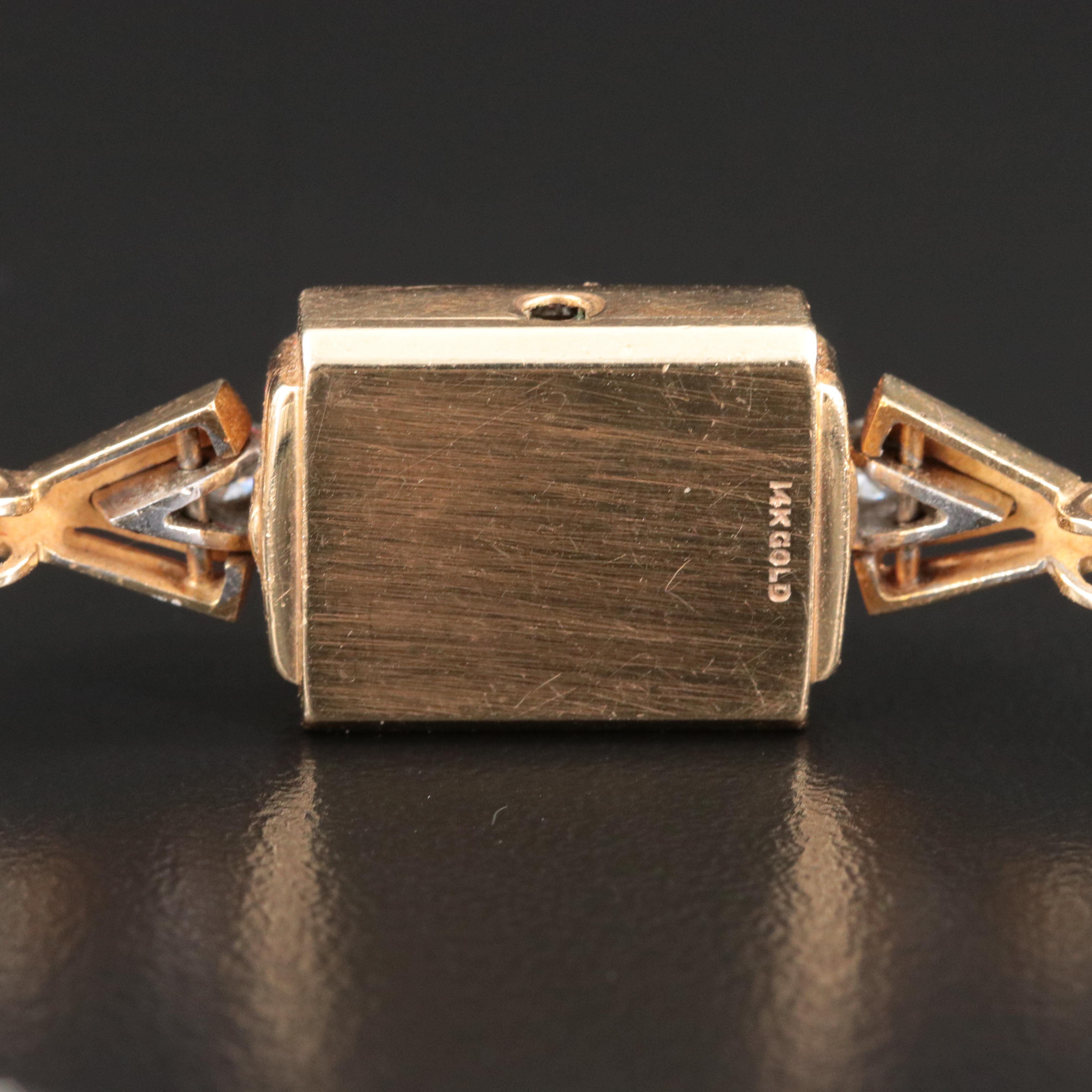 14K and Diamond Girard Perregaux Vintage Stem Wind Watch