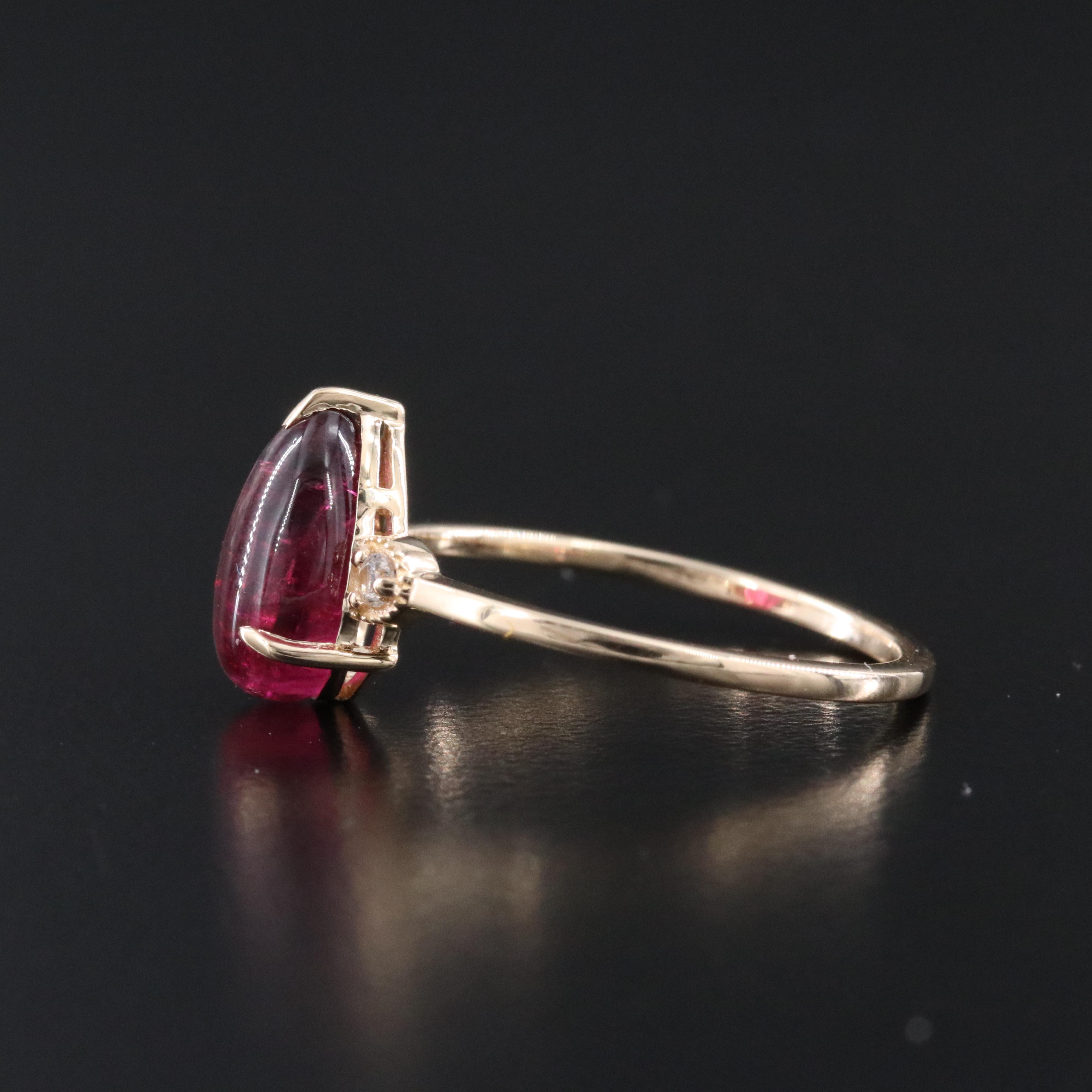 14K Pink Tourmaline and White Sapphire Ring