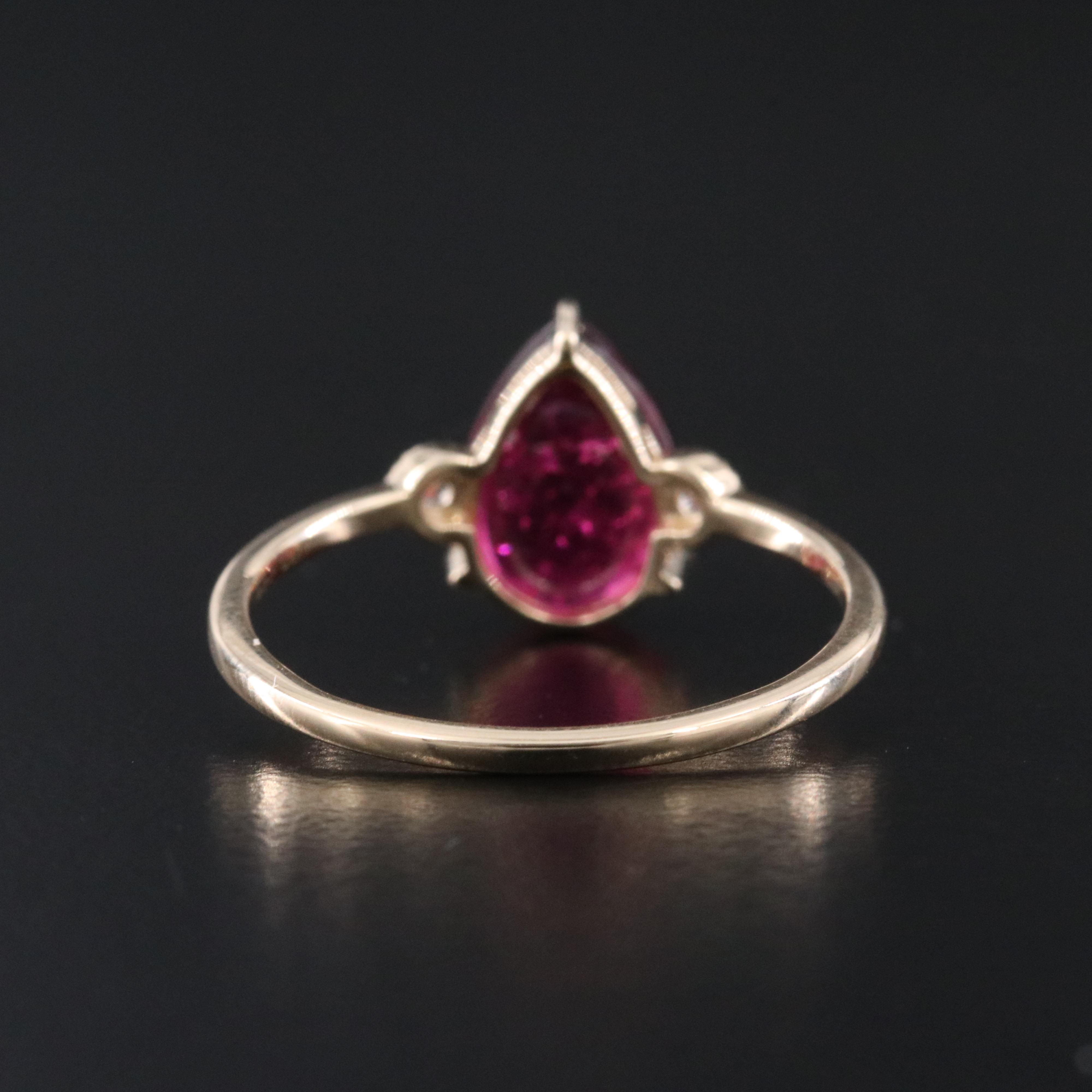 14K Pink Tourmaline and White Sapphire Ring