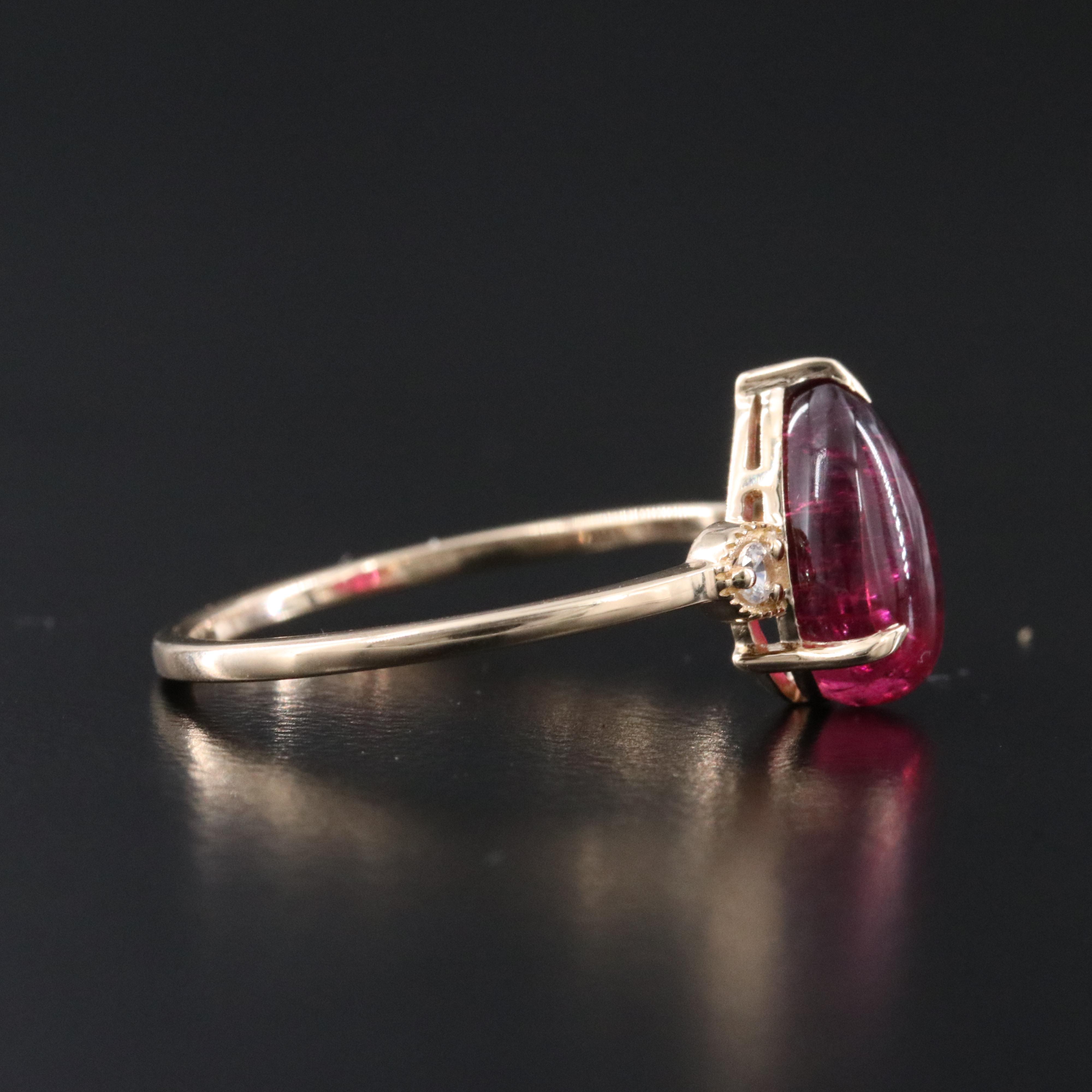 14K Pink Tourmaline and White Sapphire Ring