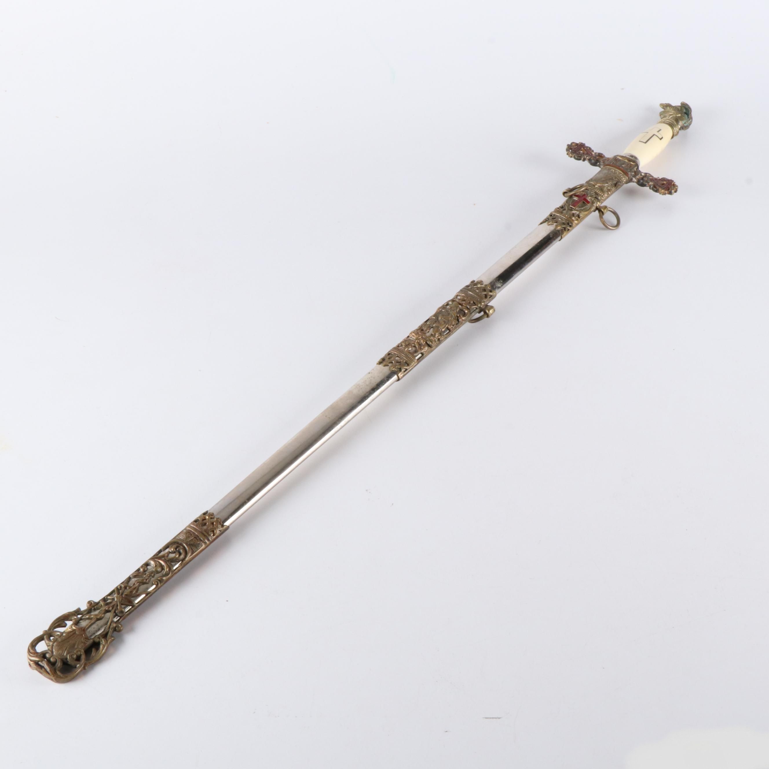 Masonic Knights Templar Ceremonial Sword with Scabbard