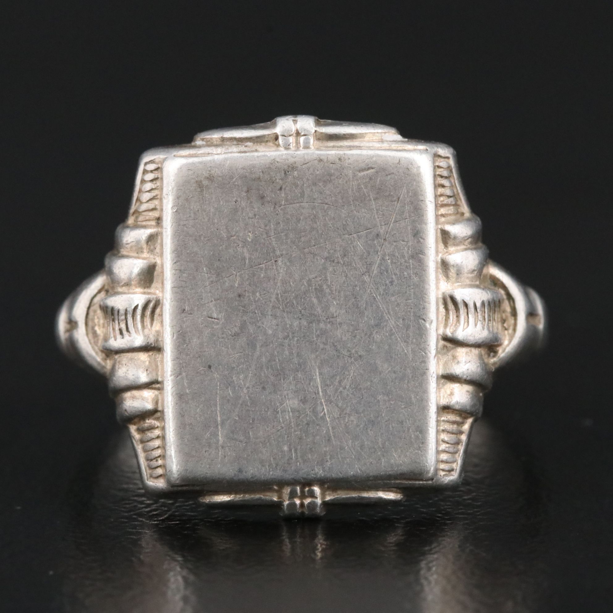 Vintage Sterling Blank Signet Ring