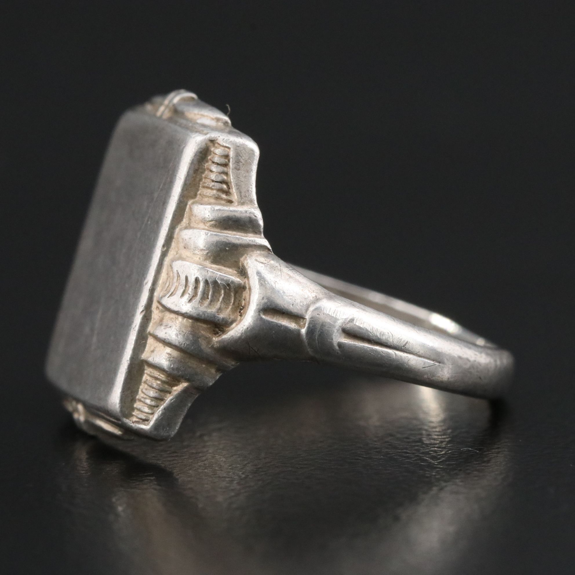 Vintage Sterling Blank Signet Ring