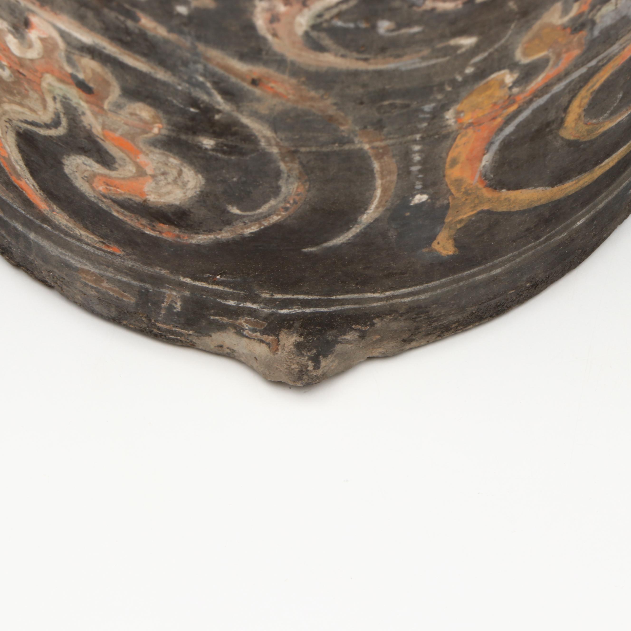 Chinese Han Dynasty Polychrome Painting Granary Jar