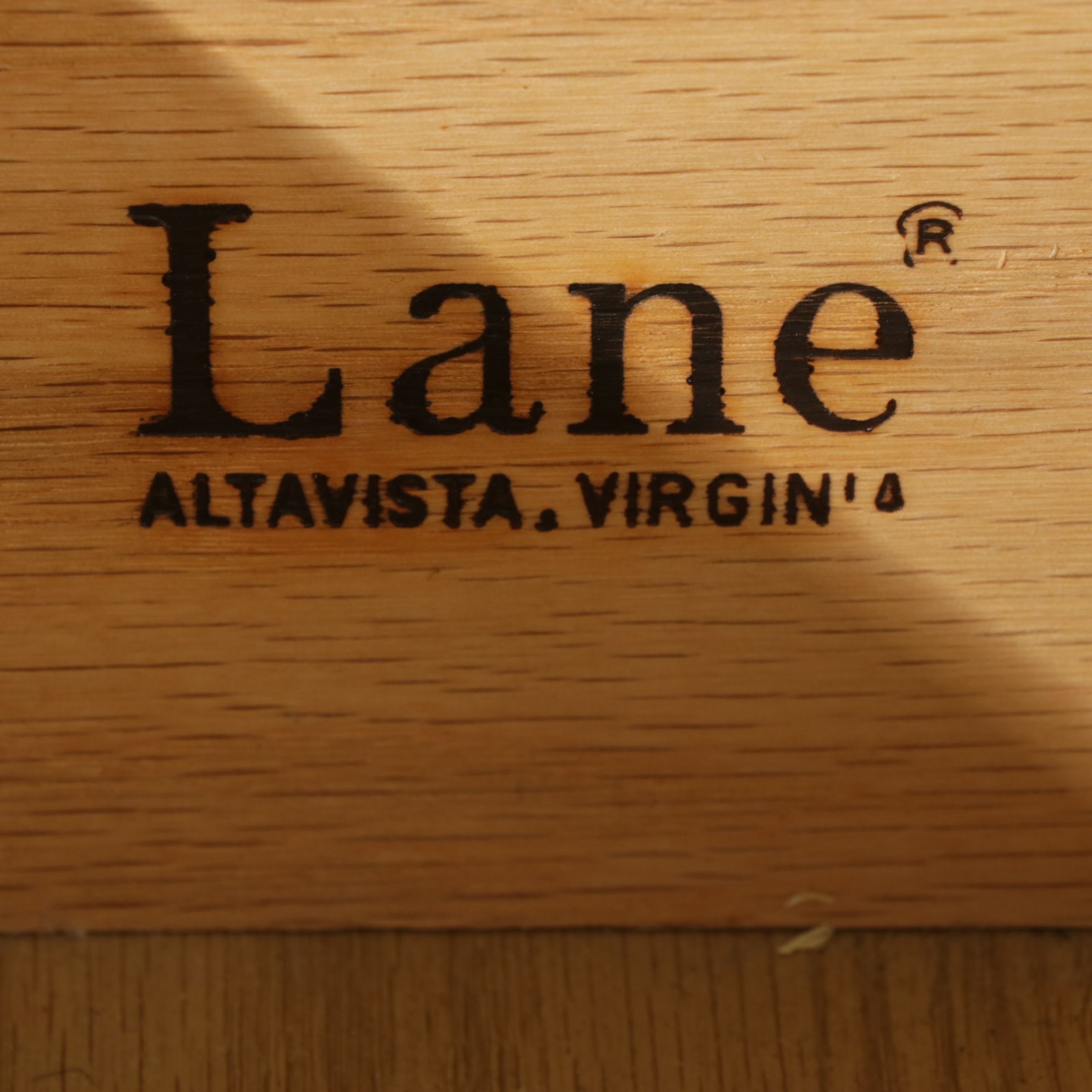 Lane Furniture Campaign Style Burl Walnut Nightstands, Pair