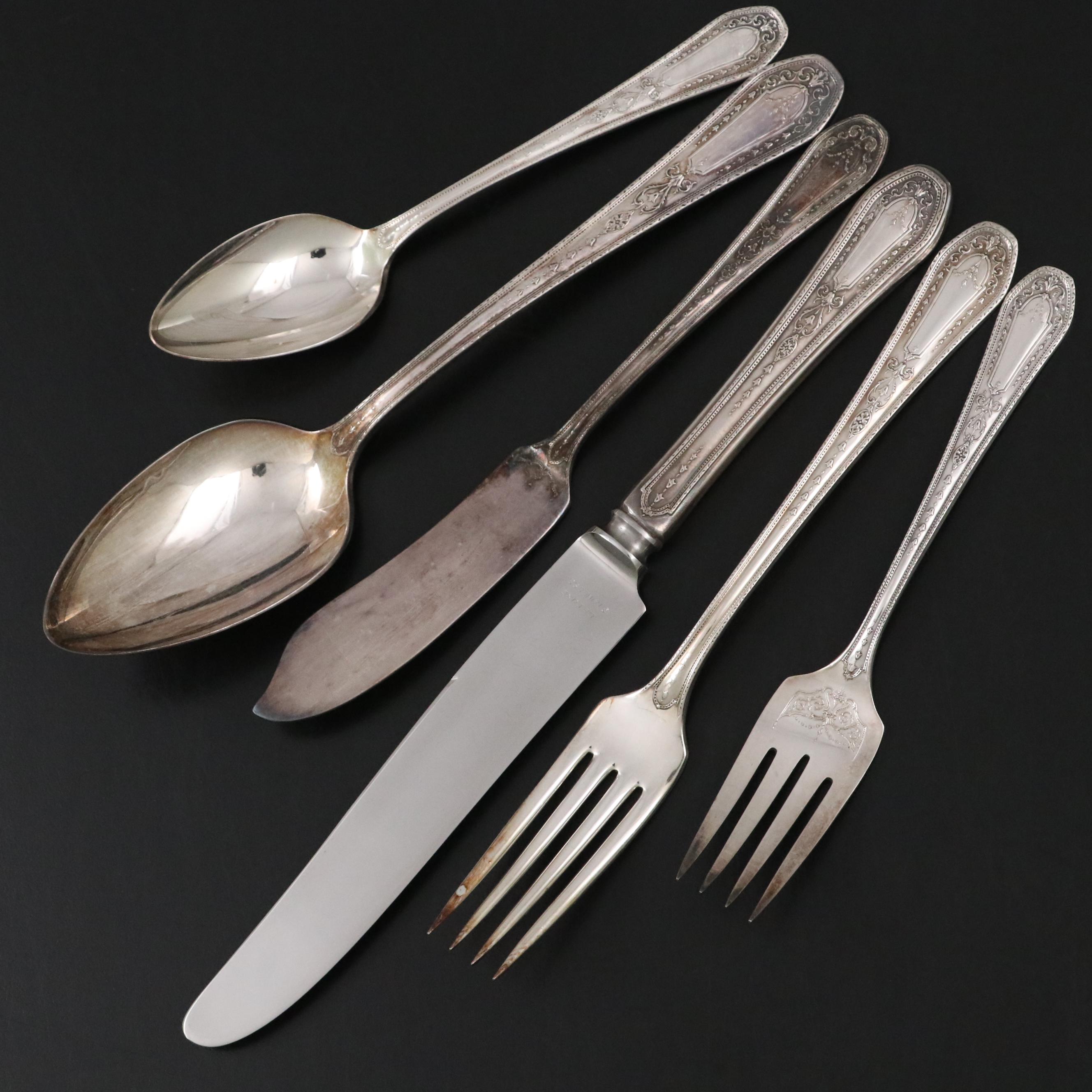 Oneida "Hampton Court" Silver Plate Flatware, 20th C.
