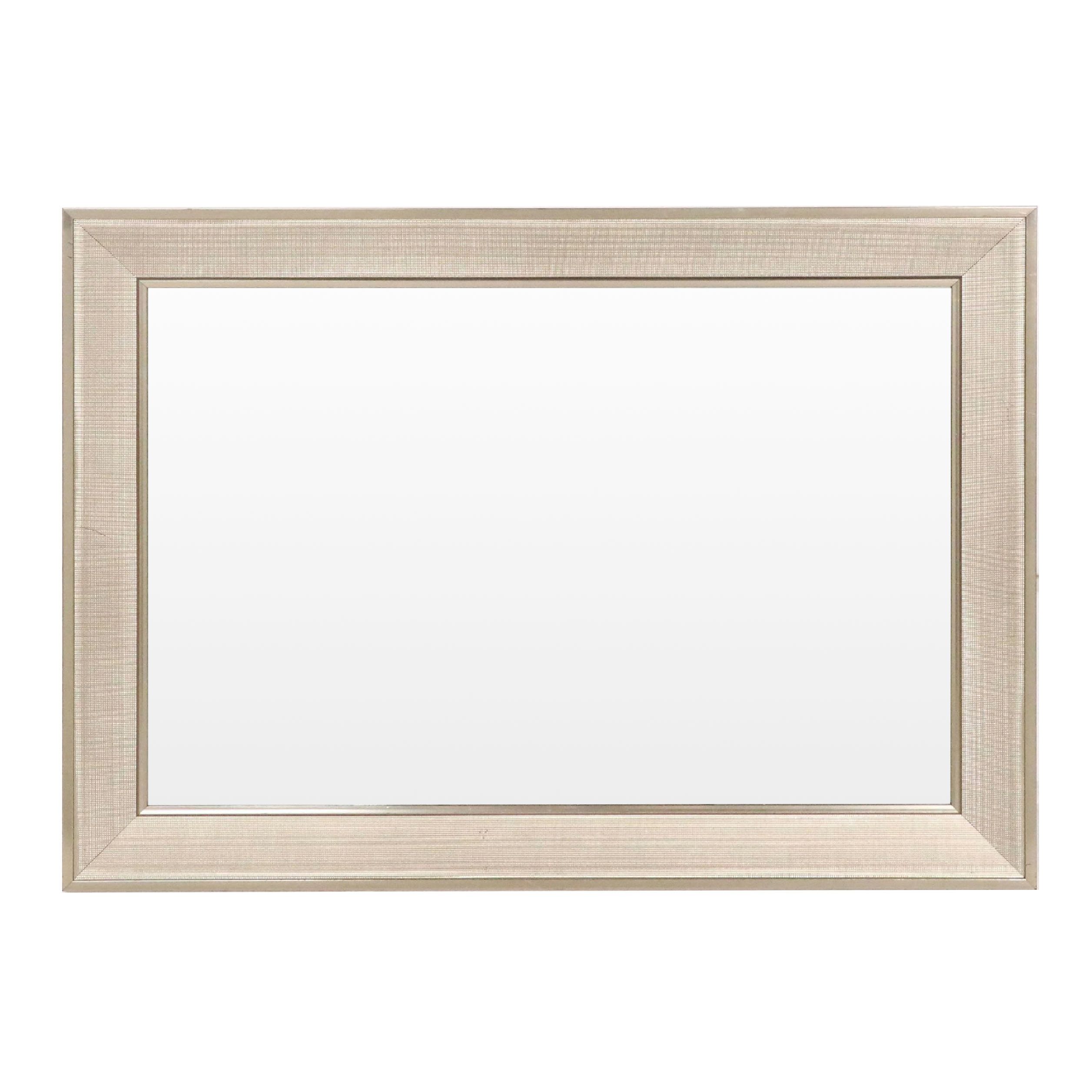 Contemporary Silver Finished Beveled Wall Mirror