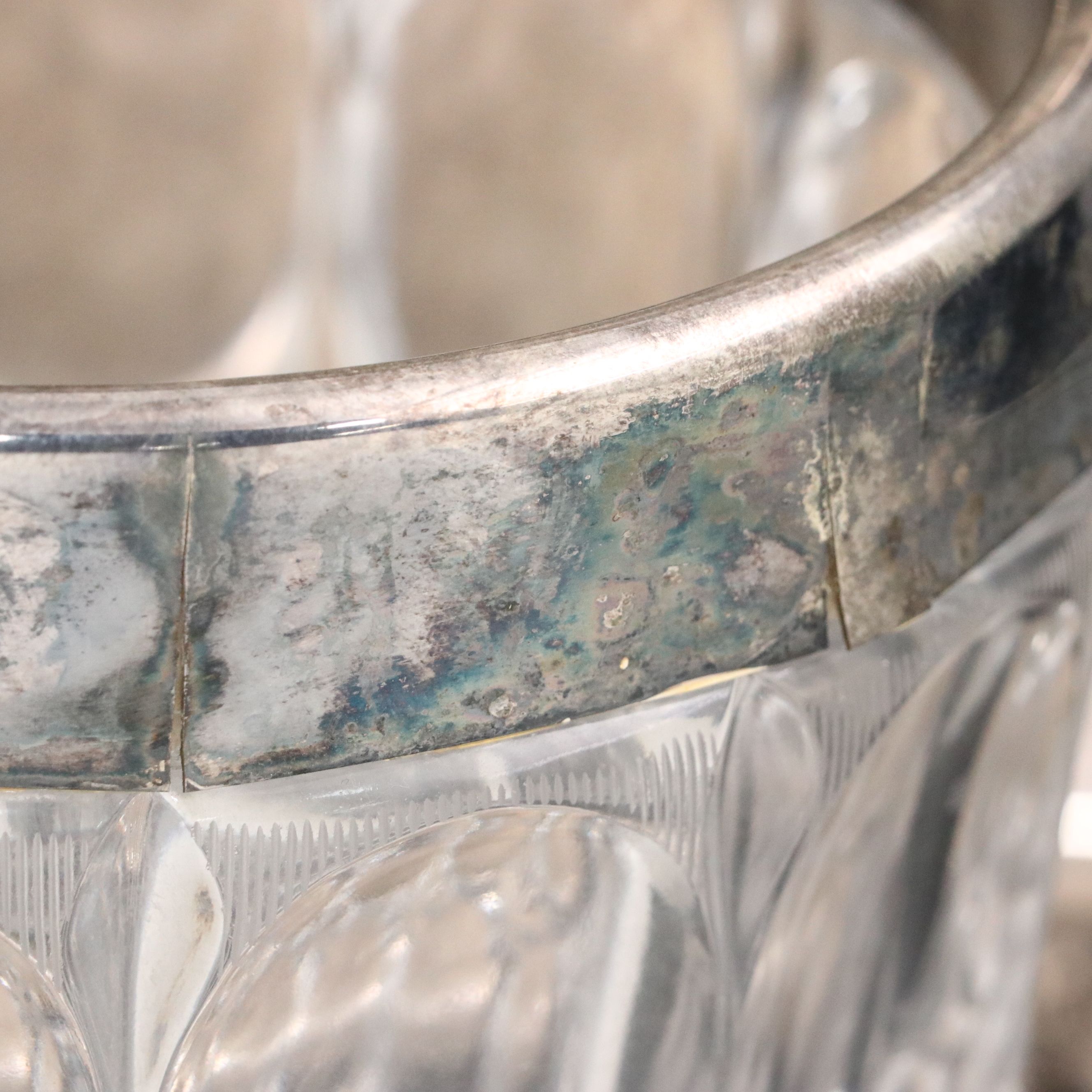 Wilcox Silver Plate Handled Tray, Ice Bucket and Glass Champagne Bucket