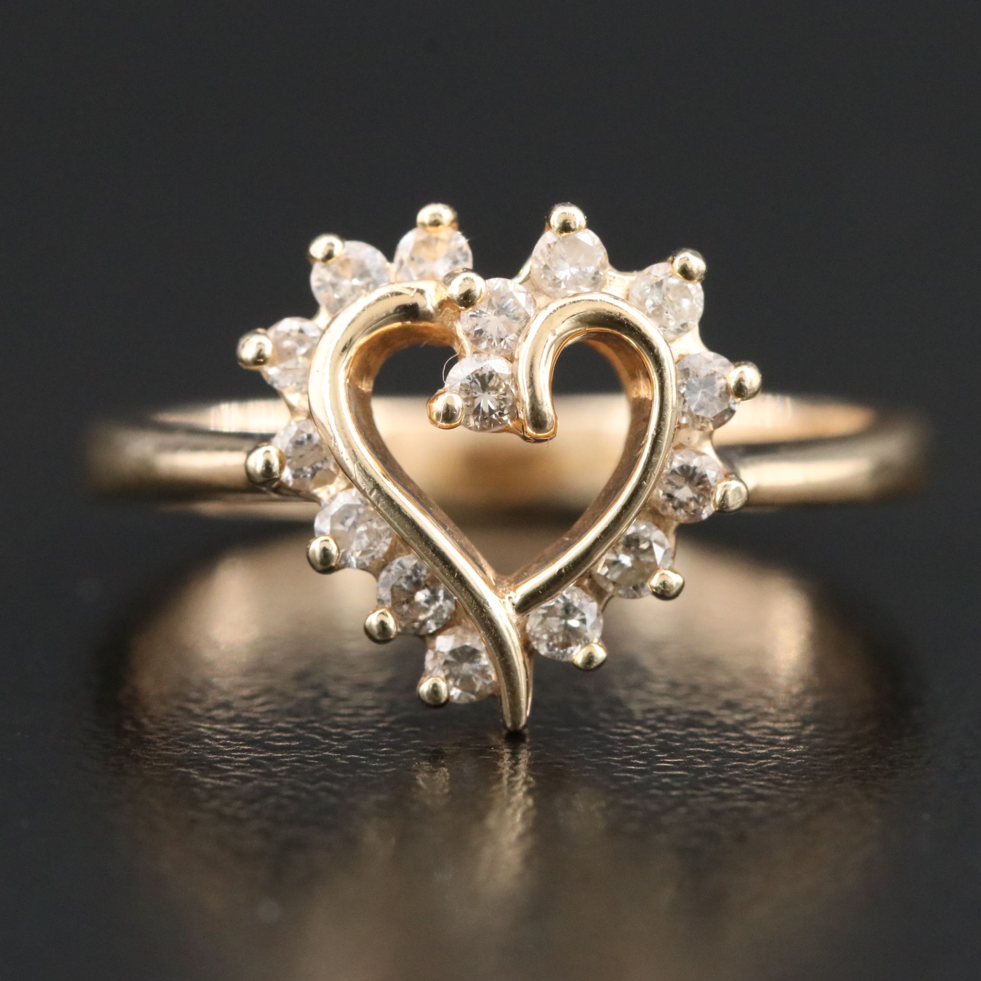 14K 0.32 CTW Diamond Heart Ring